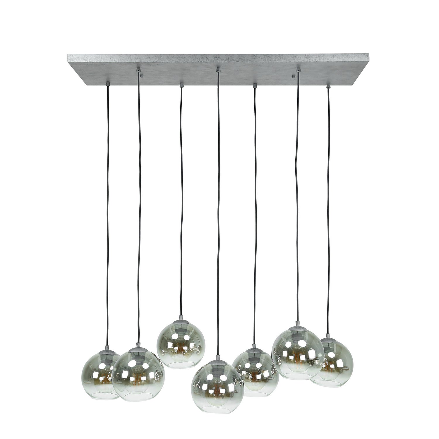 Hanglamp met 7 Lampen Bubble Shaded - 40x110x150 cm - Oud Zilver
