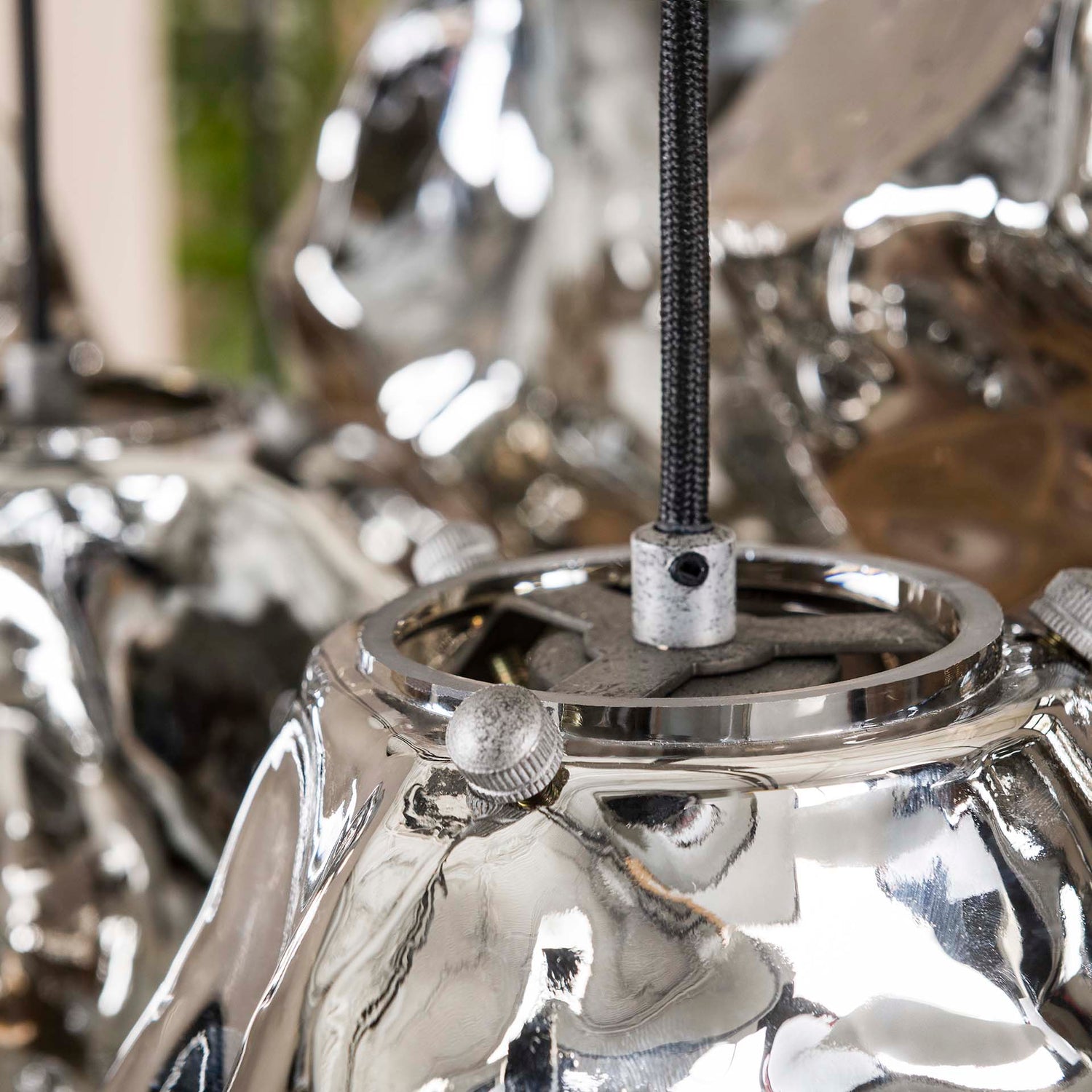 Hanglamp met 7 Lampen Rock - 95x44x150 cm - Chromed - Glas