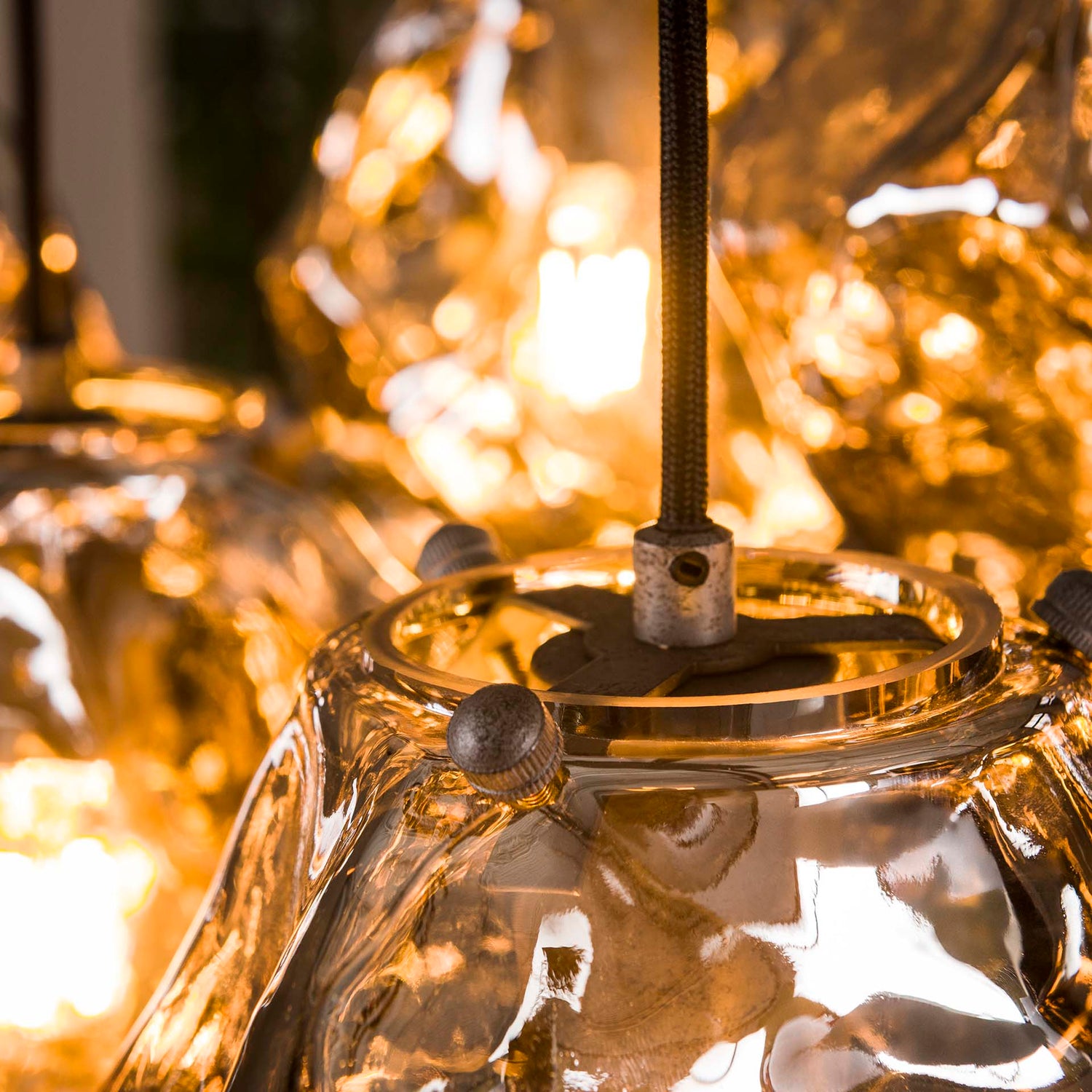 Hanglamp met 7 Lampen Rock - 95x44x150 cm - Chromed - Glas