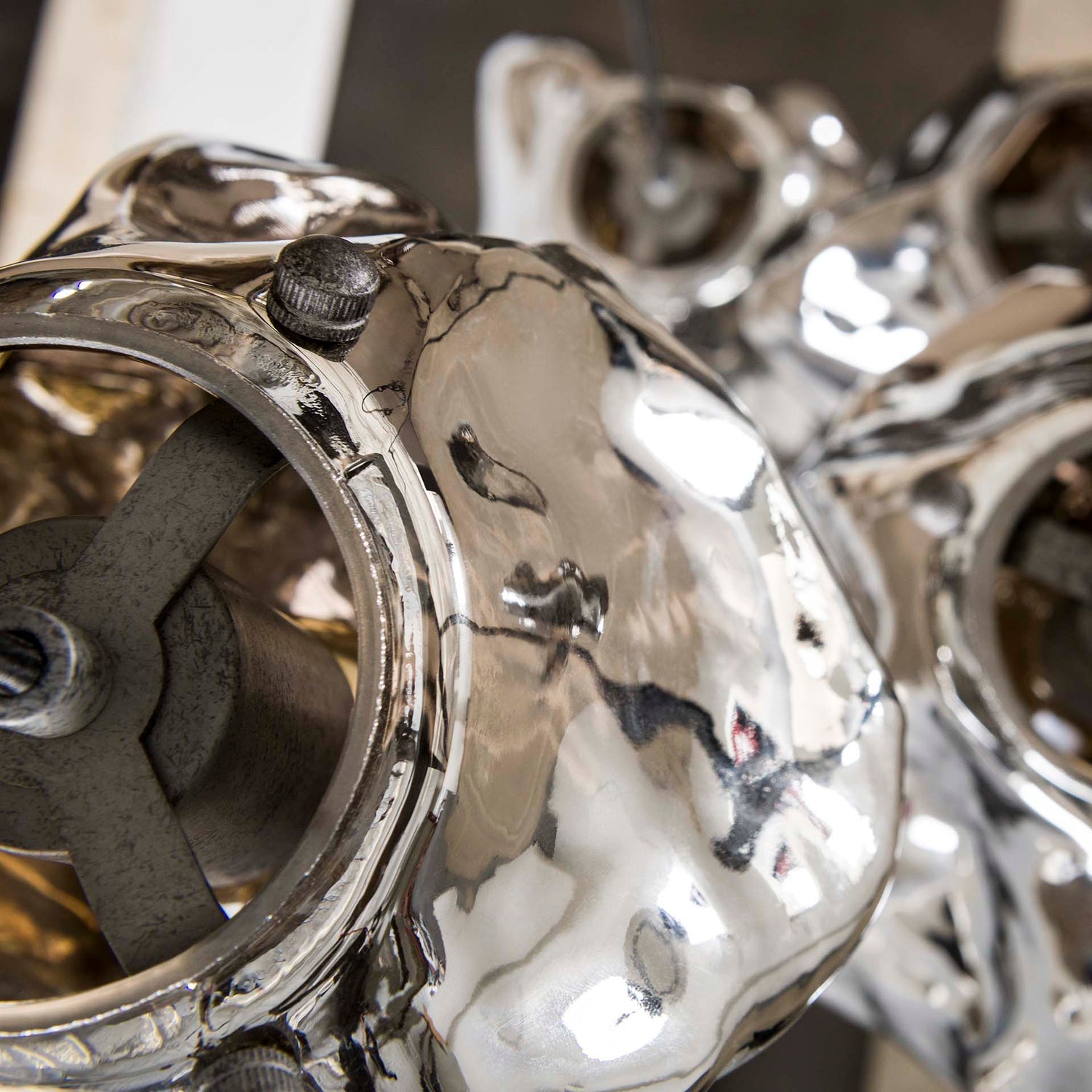 Hanglamp met 5 Lampen Rock Getrapt - 50x50x150 cm - Chromed - Glas