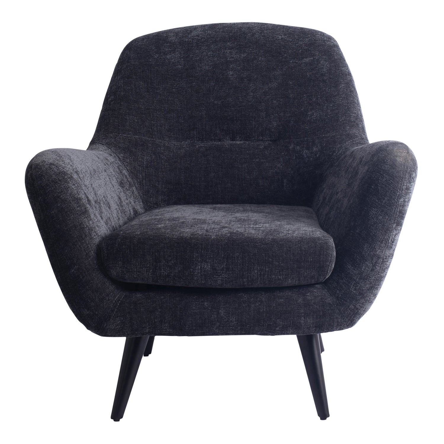 Donny Anthracite Fauteuil Black Wooden Legs