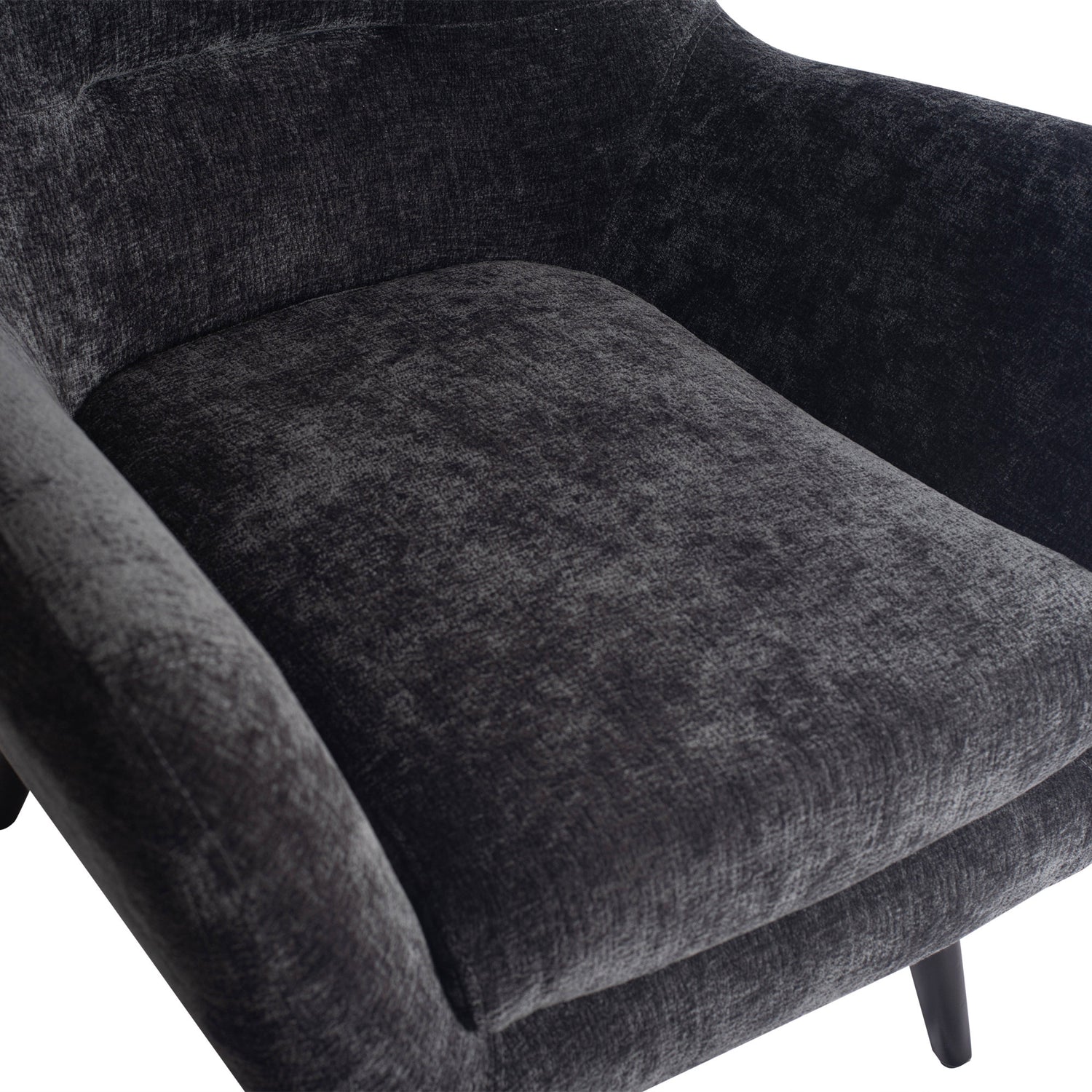 Donny Anthracite Fauteuil Black Wooden Legs