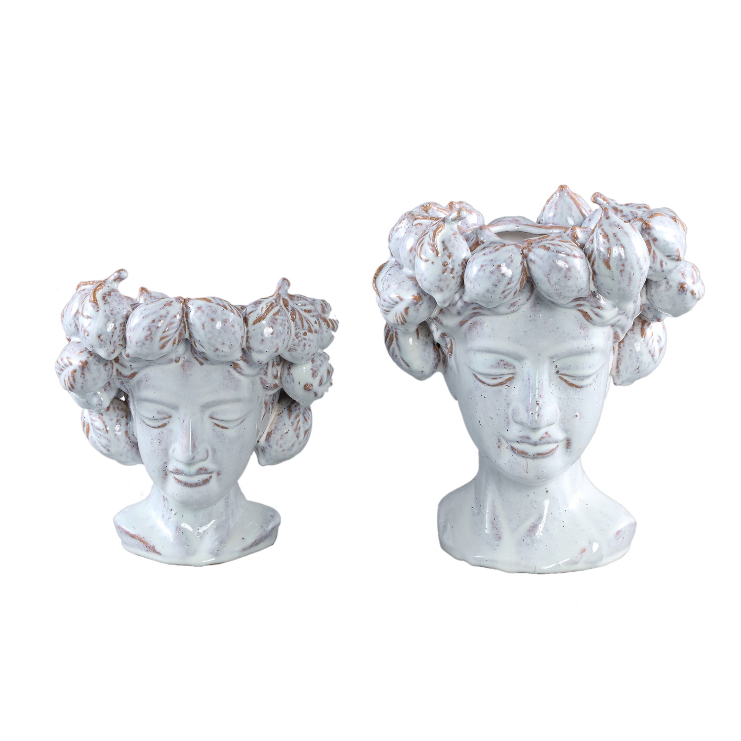 Alani White Glazed Ceramic Statue Of Women Head B