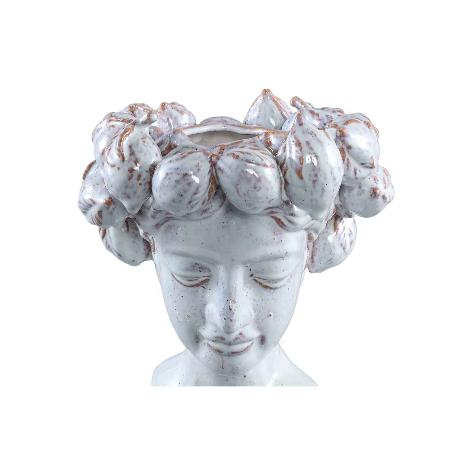 Alani White Glazed Ceramic Statue Of Women Head B