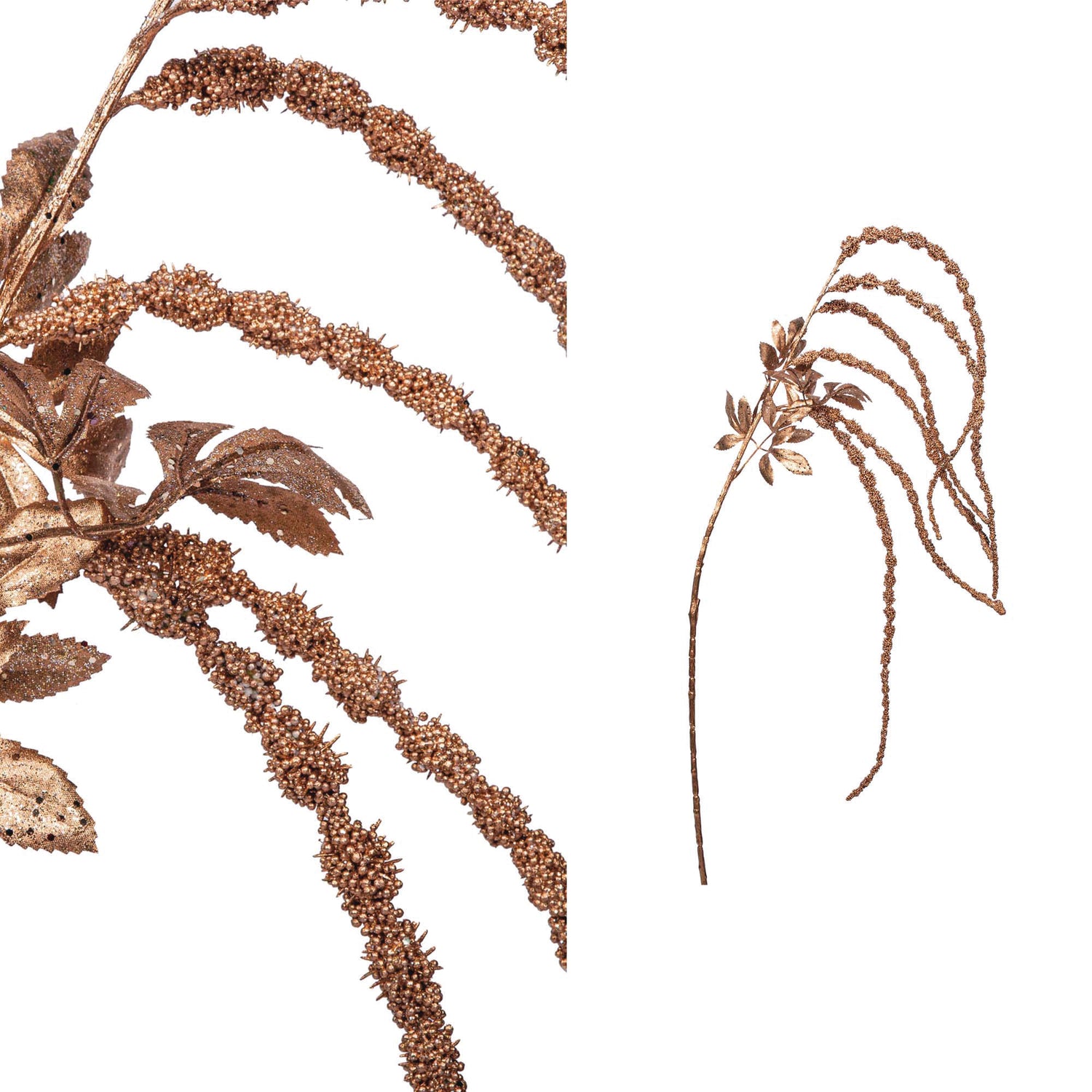 Twig Plant Copper Glitter Amaranthus Spray