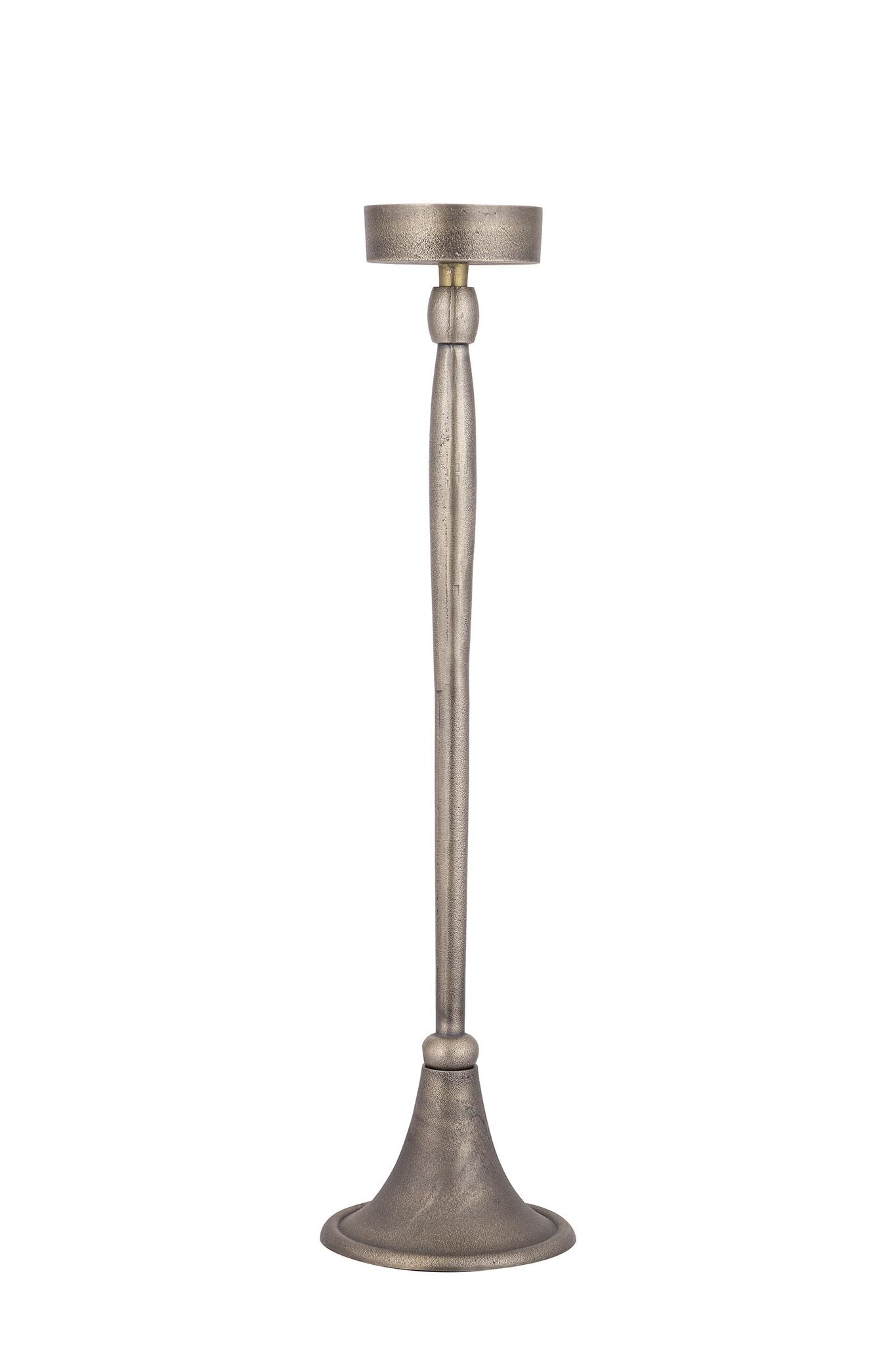 Zival Brass Casted Alu Candleholder Round High