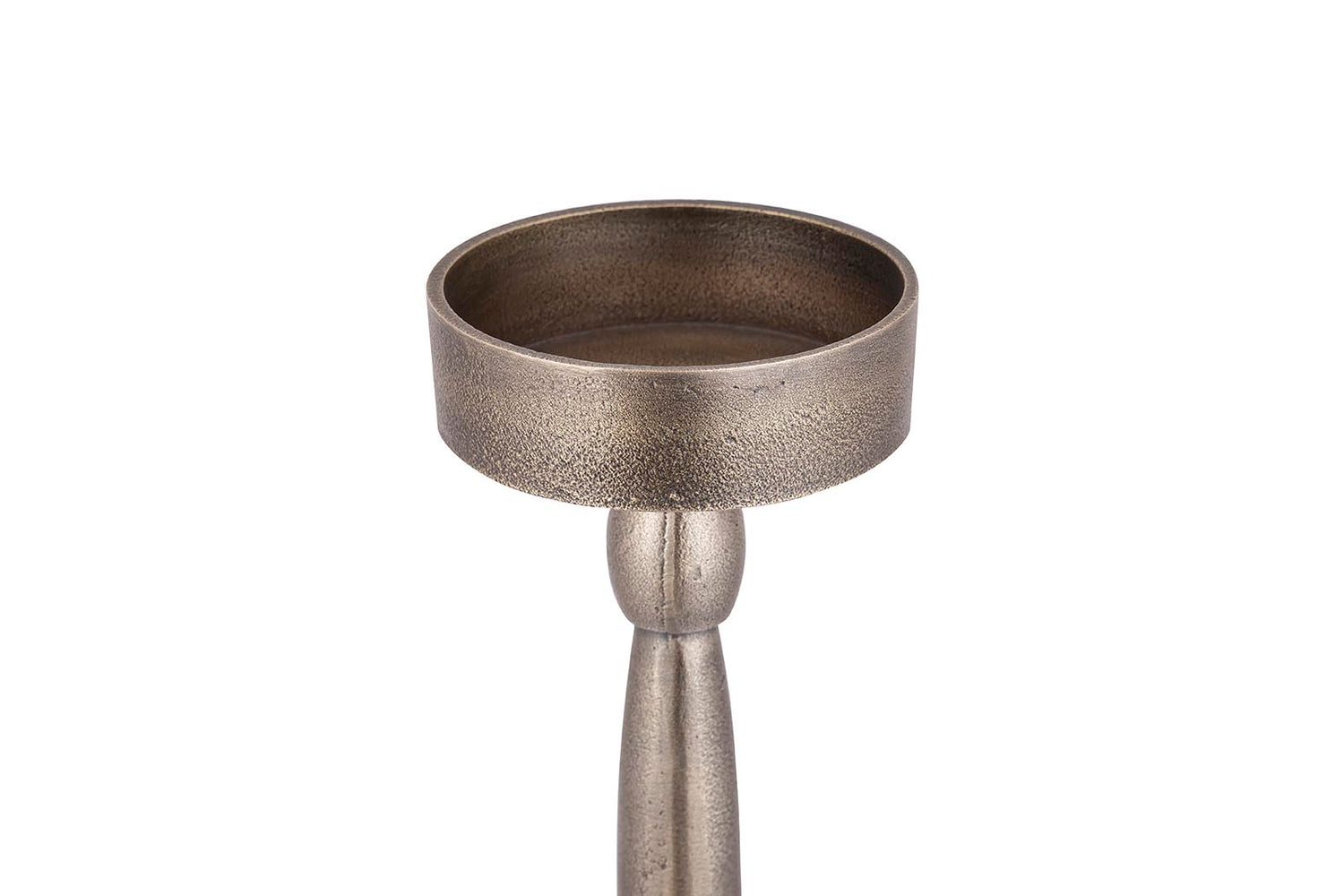 Zival Brass Casted Alu Candleholder Round High