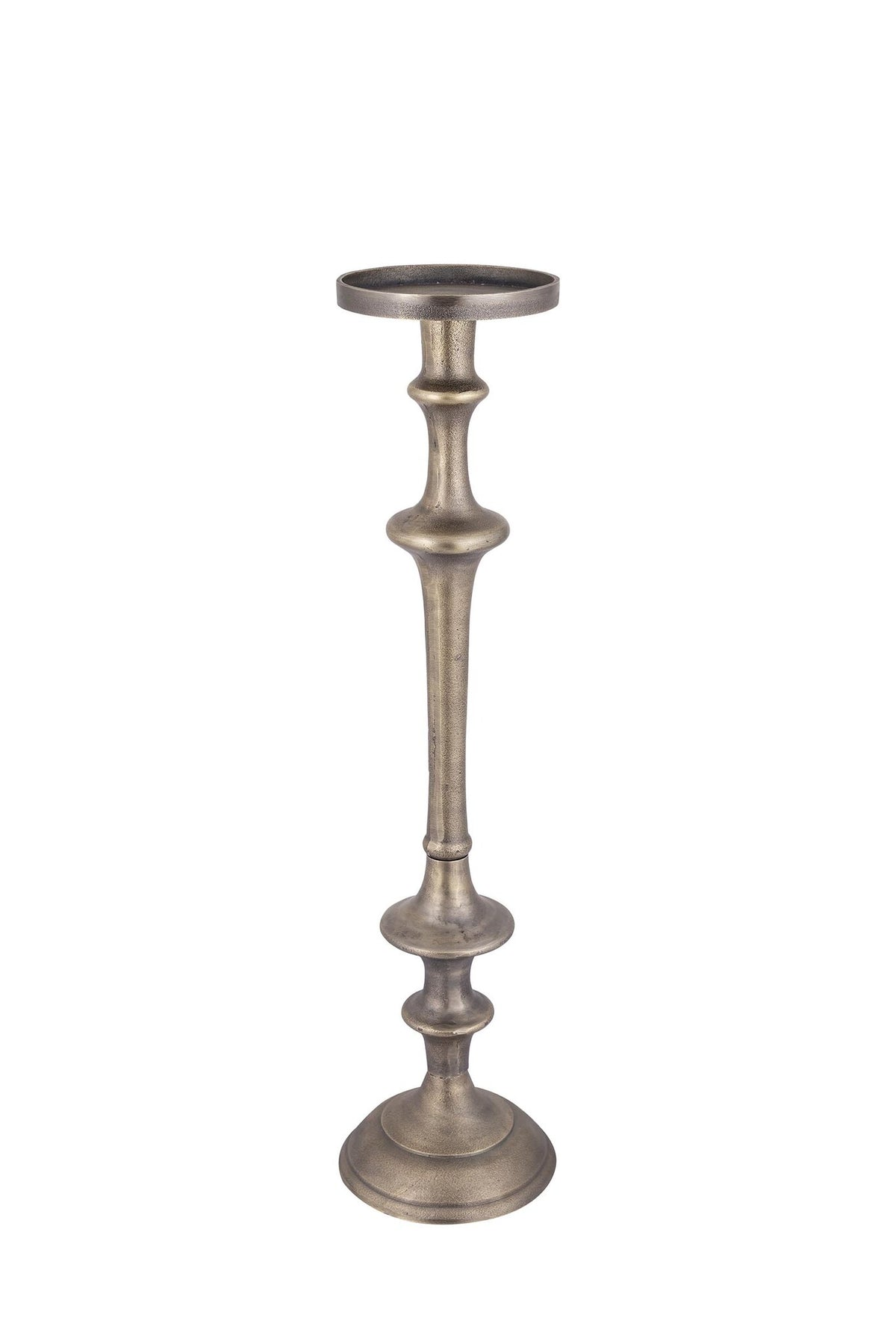 Yourney Brass Casted Alu Candleholder Round High
