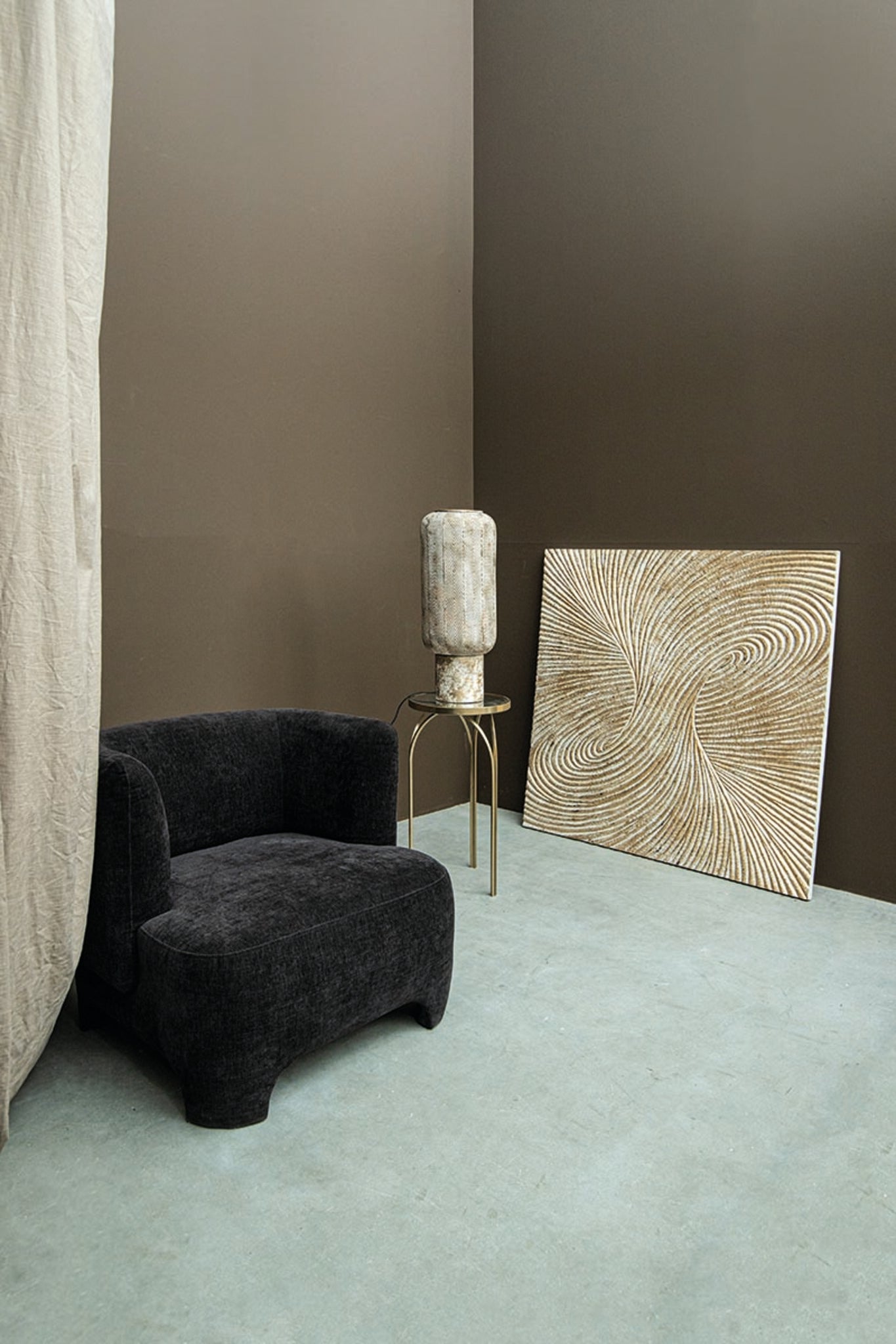 Rikka Gold Iron Fairy Sidetable Mirror Top Round S