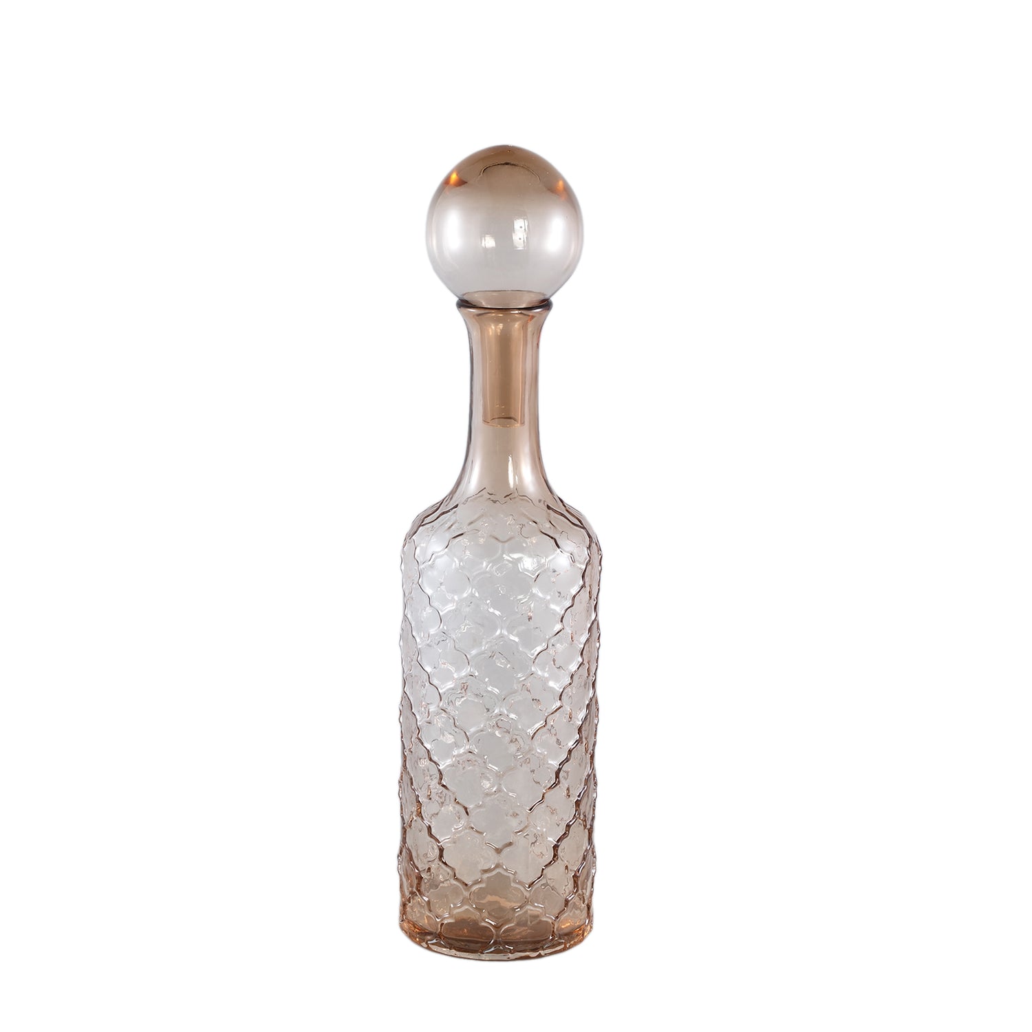Cianna Brown Glass Bottle Round With Bal L