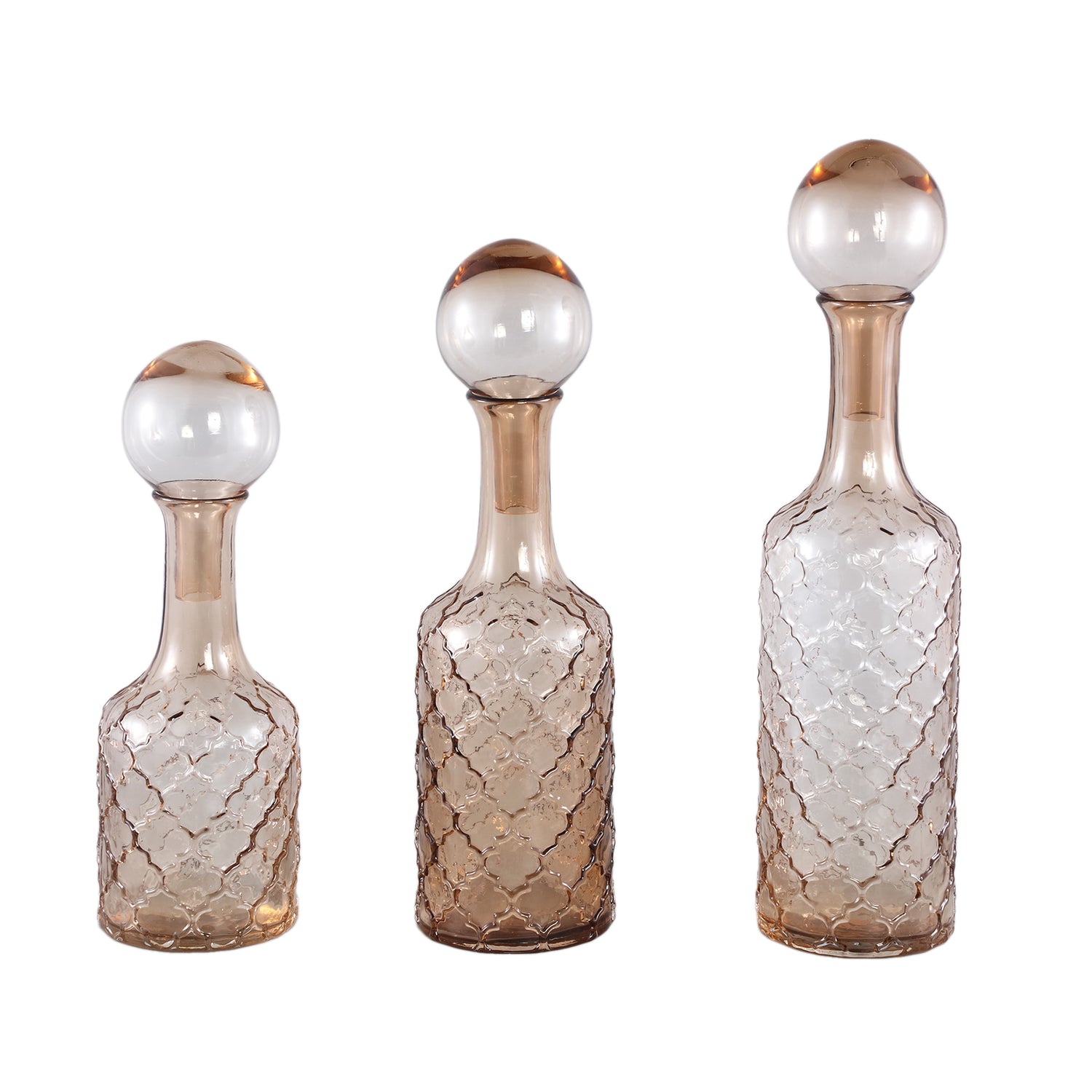 Cianna Brown Glass Bottle Round With Bal L