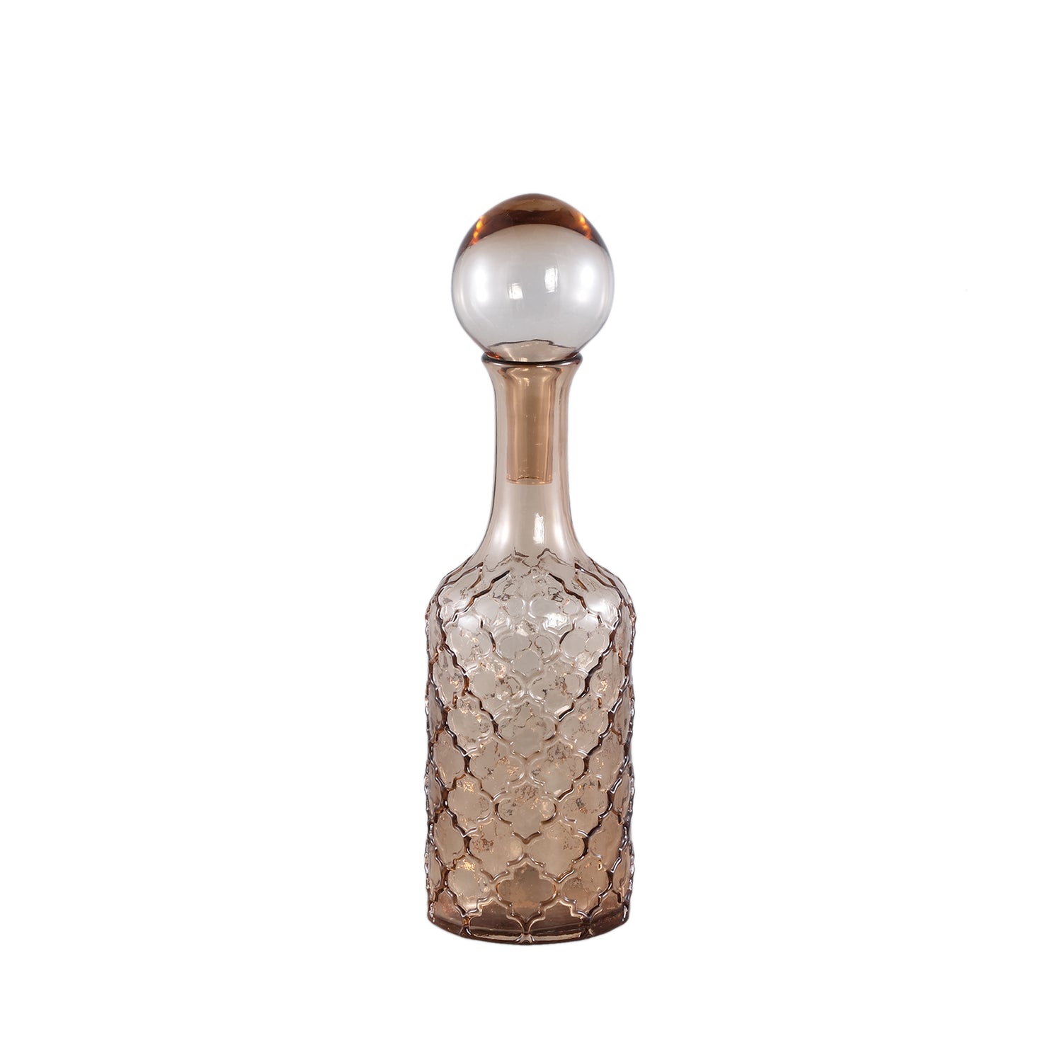 Cianna Brown Glass Bottle Round With Bal M