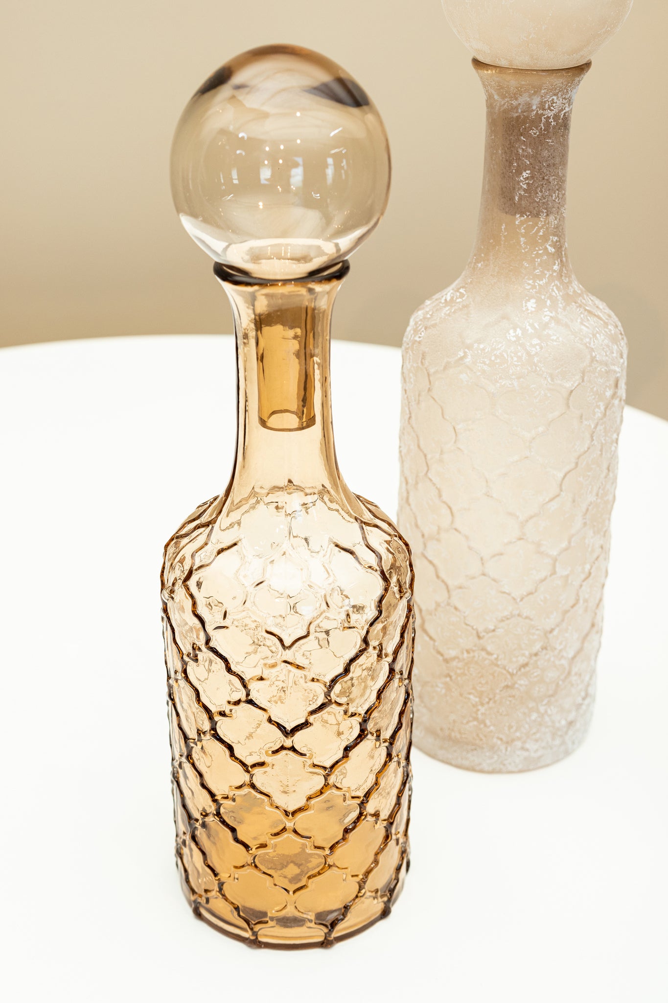 Cianna Brown Glass Bottle Round With Bal M