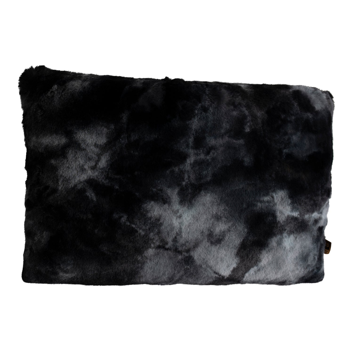Linde Black Faux Fur Cushion Rectangle