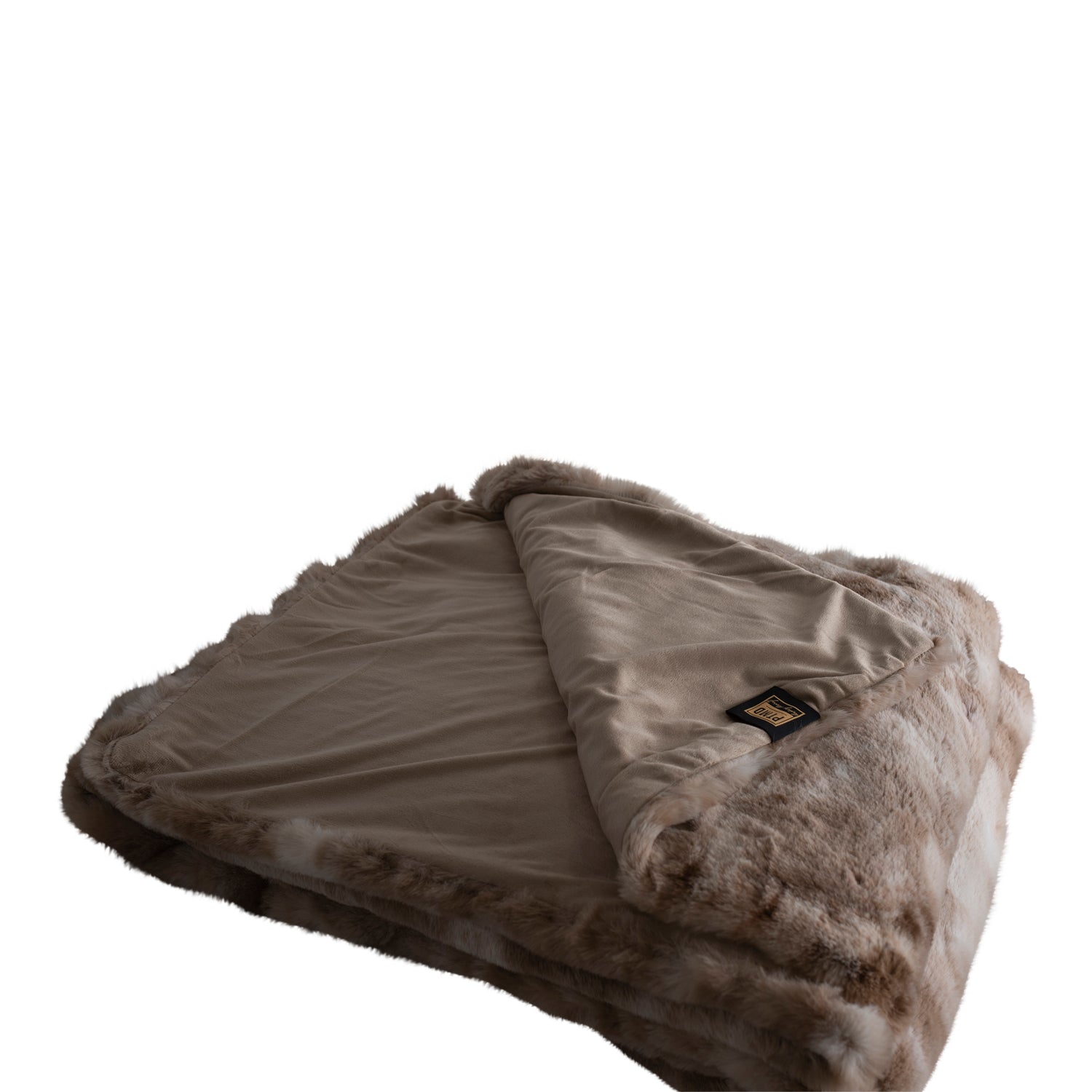 Linde Beige Faux Fur Bedspread In Giftbox 220x240