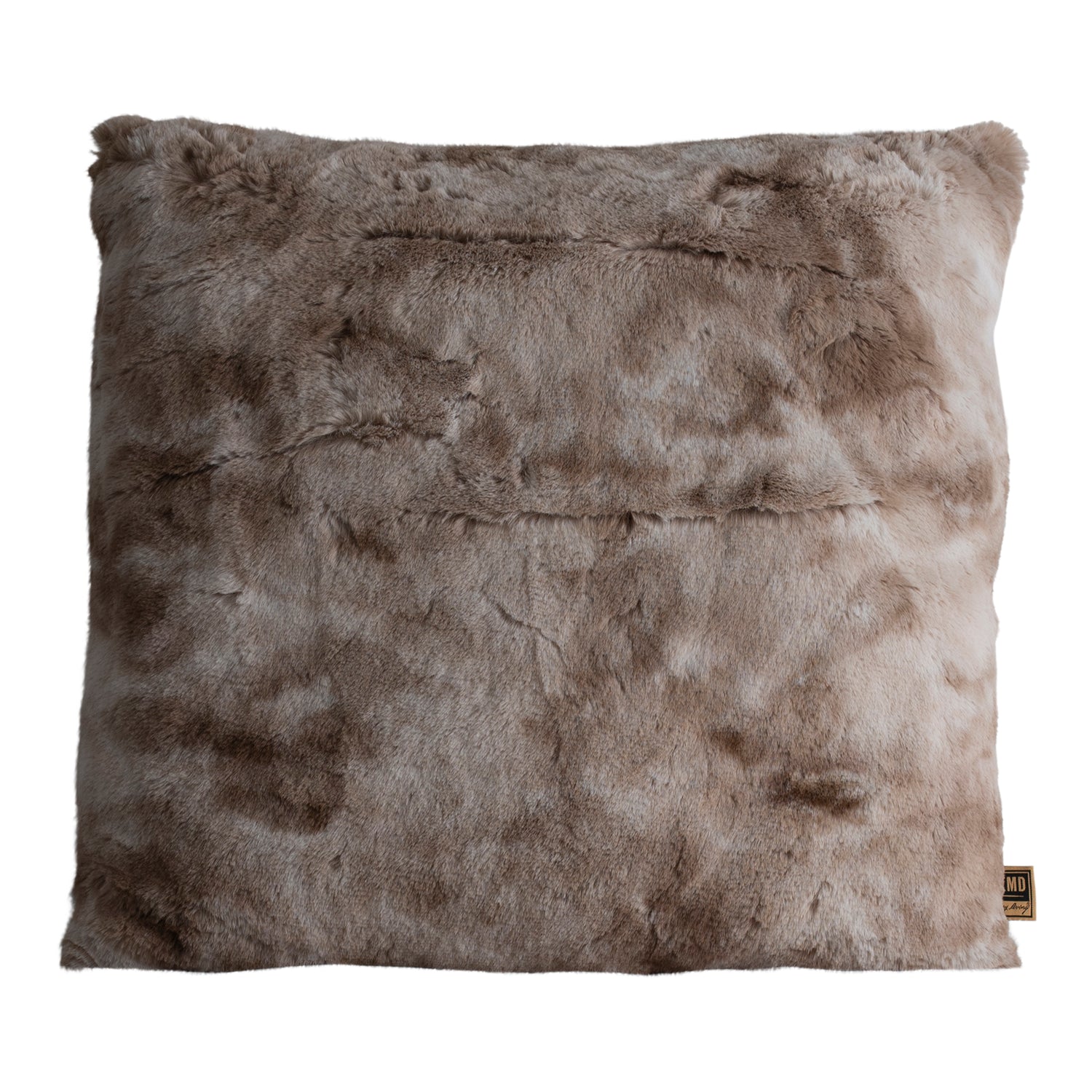 Linde Beige Faux Fur Cushion Square L