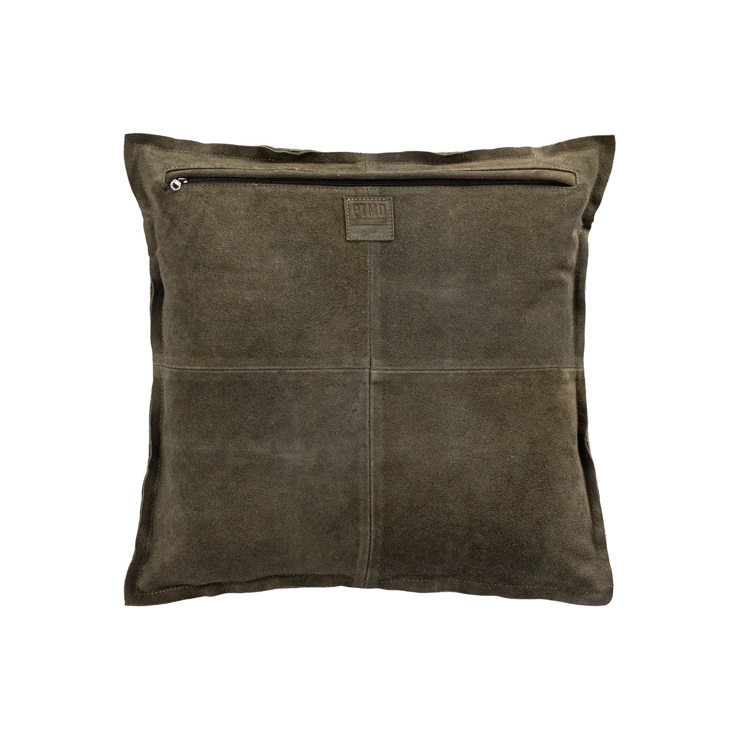 Cobie Green Suede Leather Cushion Square S
