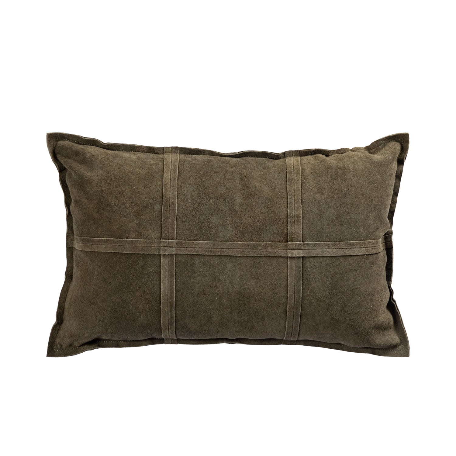 Cobie Green Suede Leather Cushion Rectangle