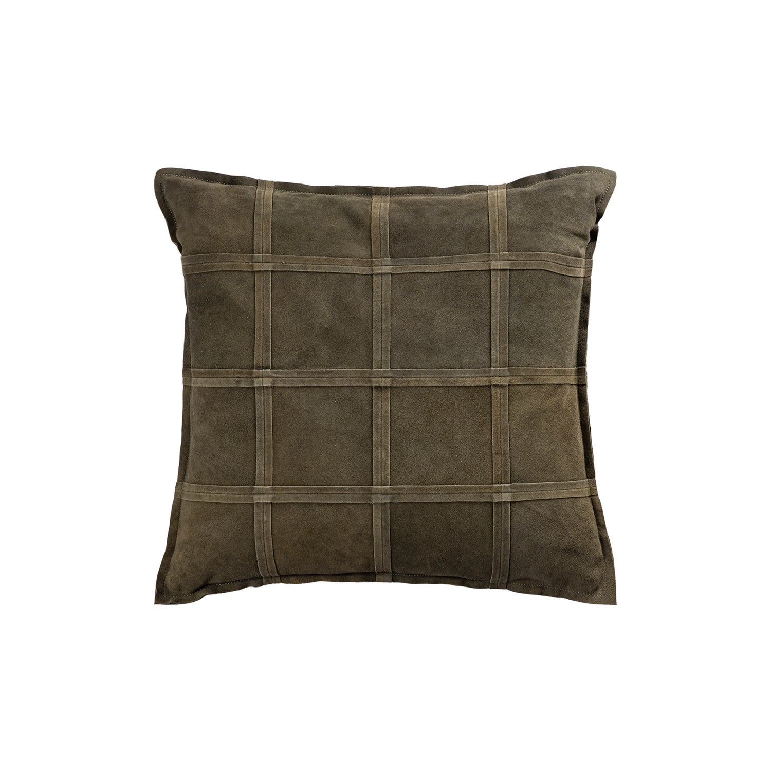Cobie Green Suede Leather Cushion Square L