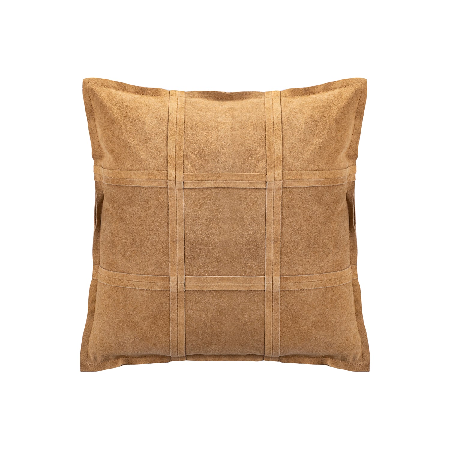 Cobie Camel Suede Leather Cushion Square S