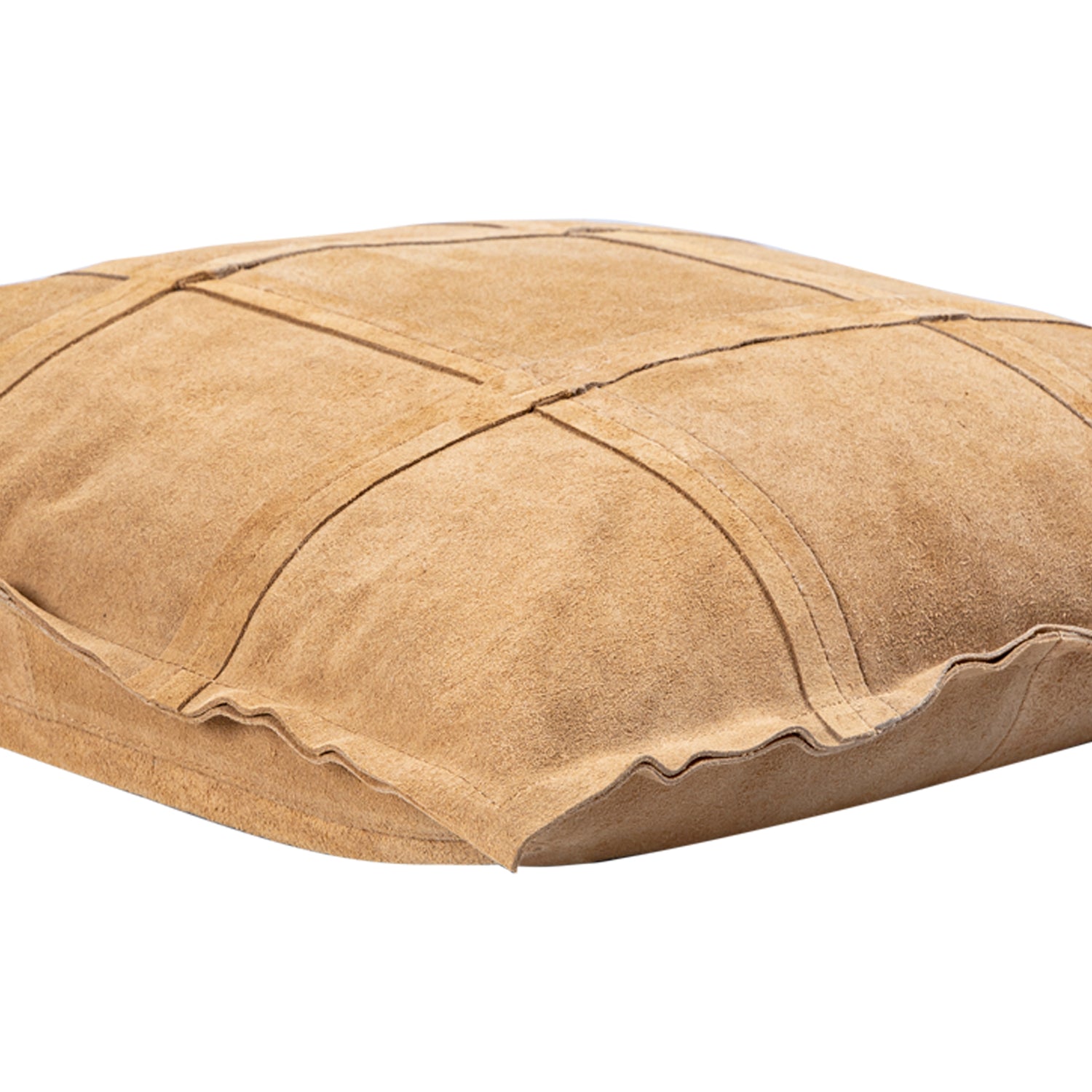 Cobie Camel Suede Leather Cushion Square S