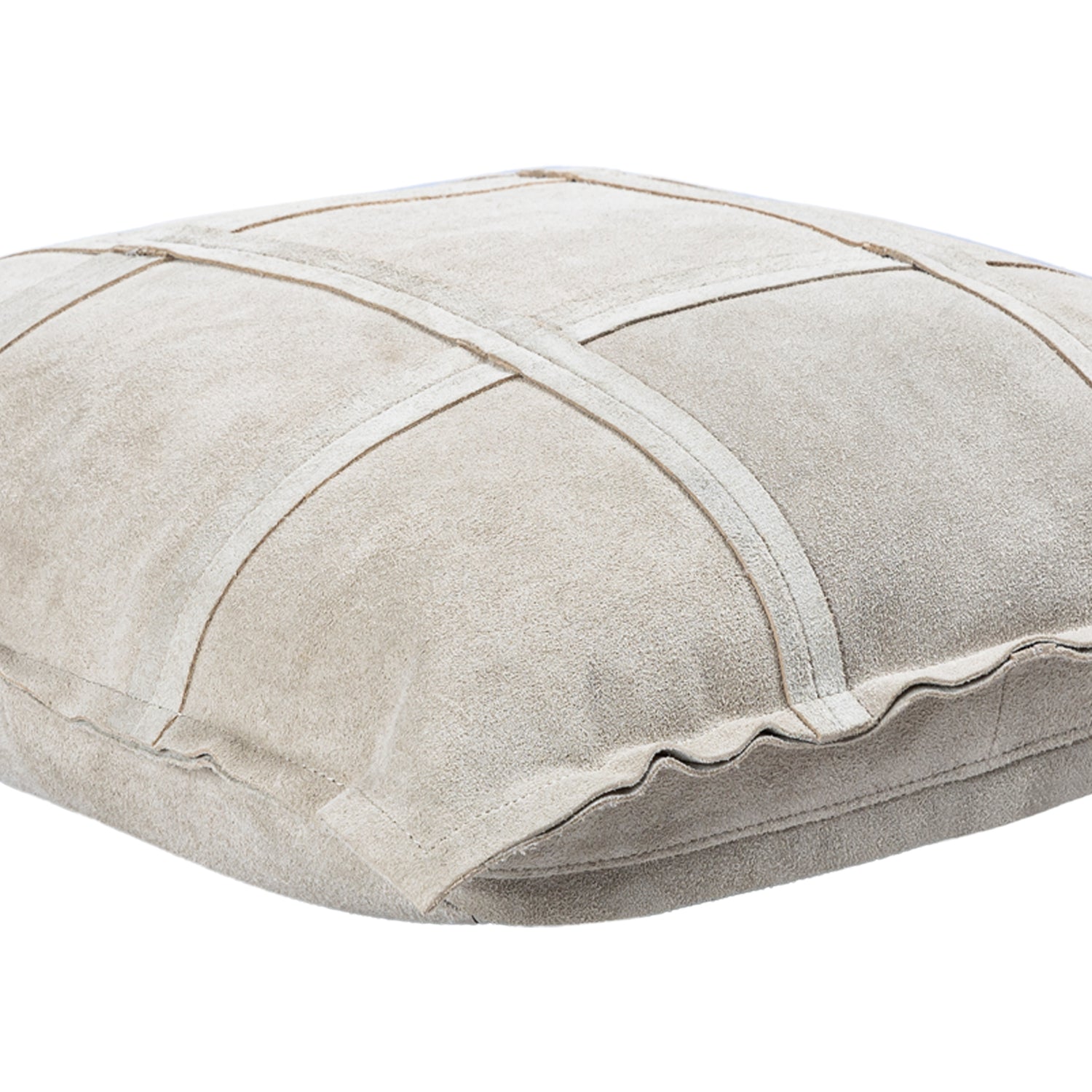 Cobie Taupe Suede Leather Cushion Square S
