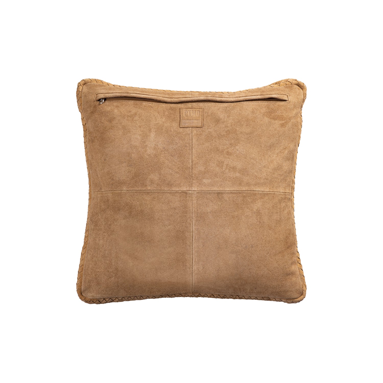 Suky Camel Suede Leather Cushion Square S