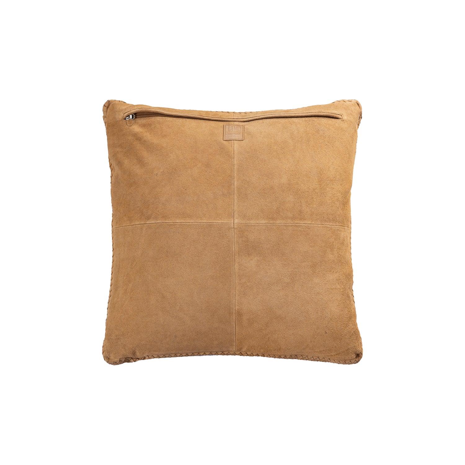Suky Camel Suede Leather Cushion Square L