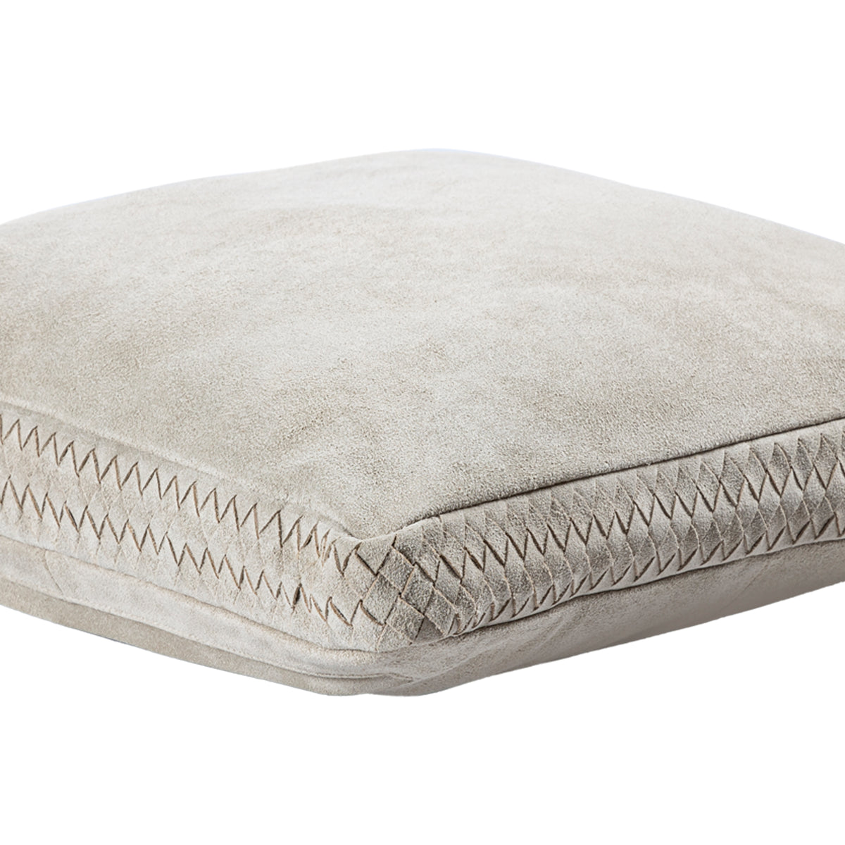 Suky Taupe Suede Leather Cushion Square S