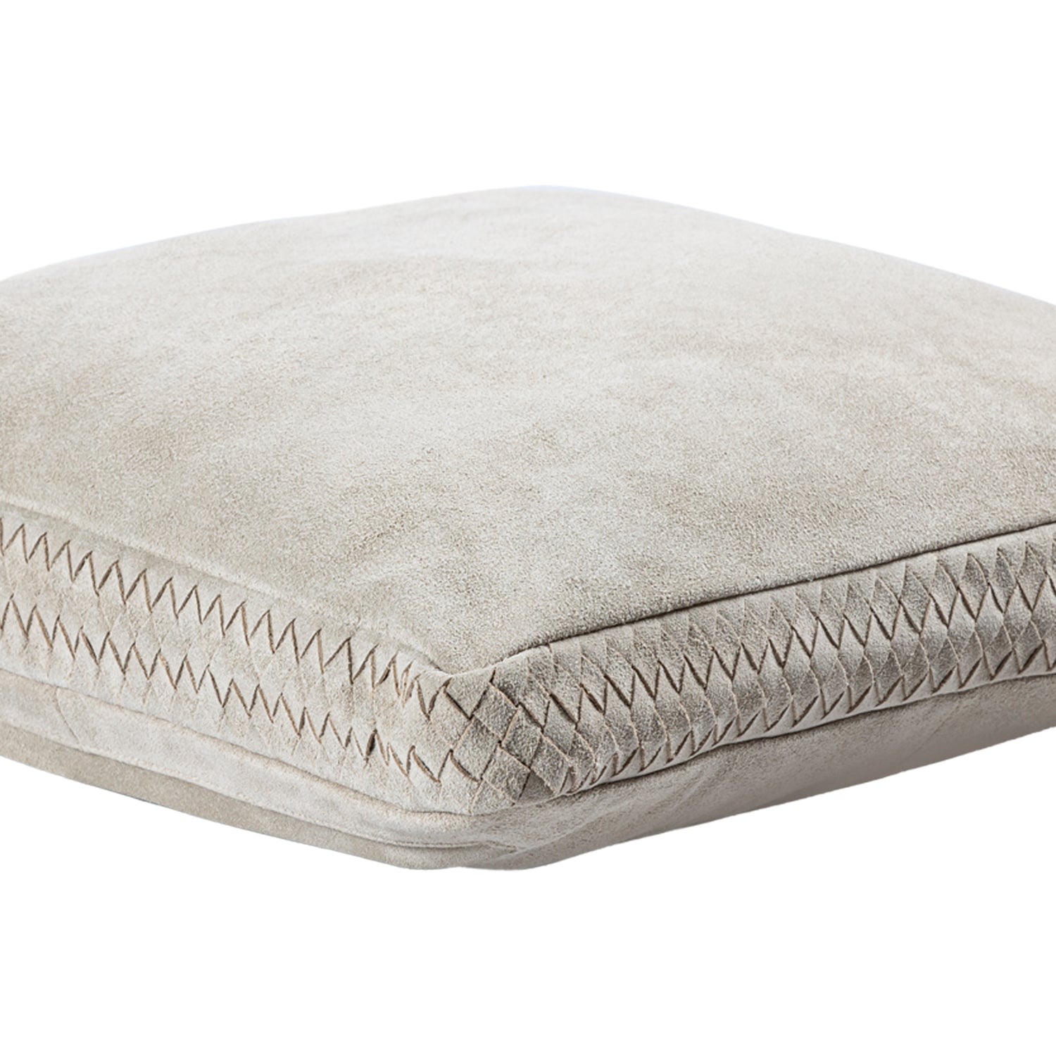 Suky Taupe Suede Leather Cushion Square S