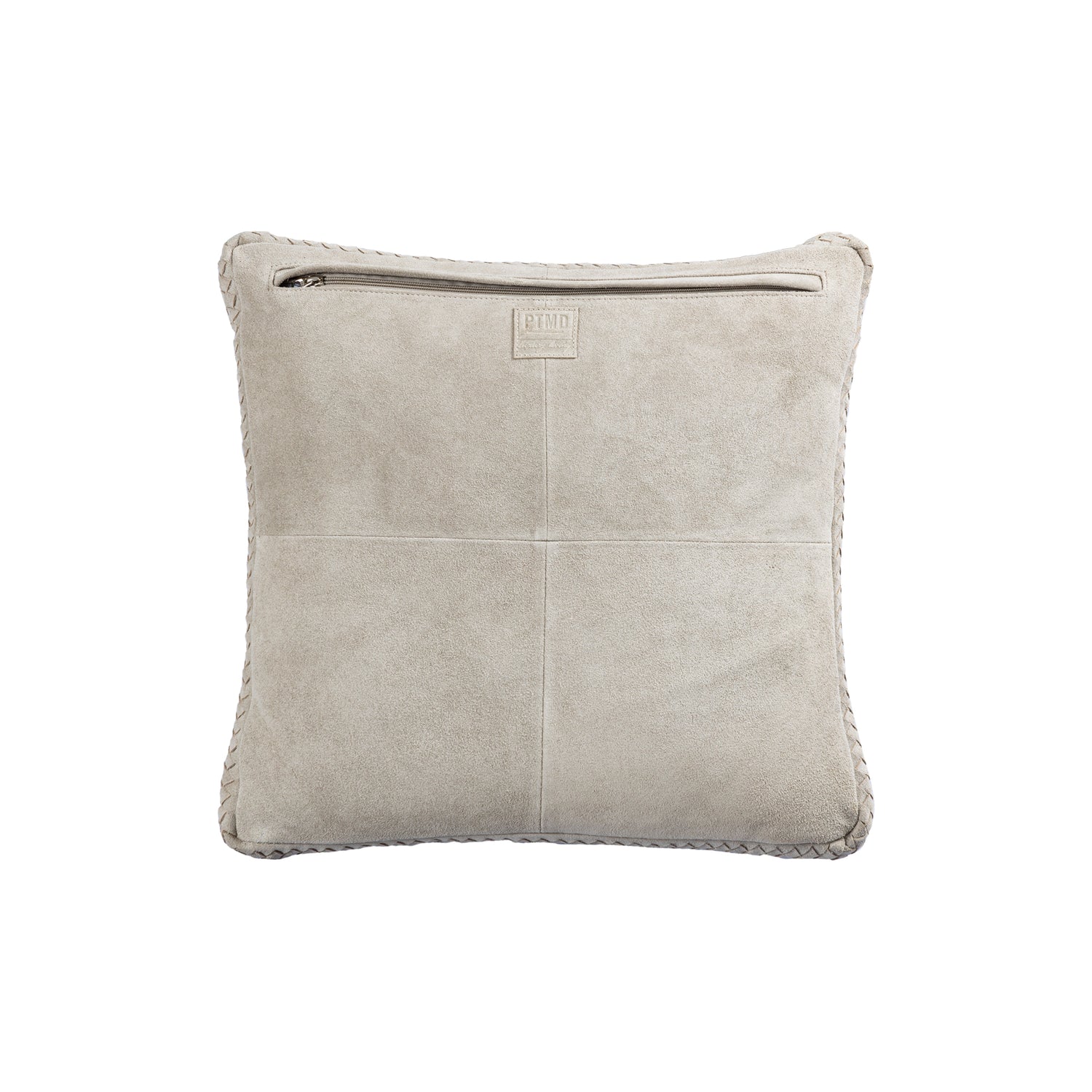 Suky Taupe Suede Leather Cushion Square S