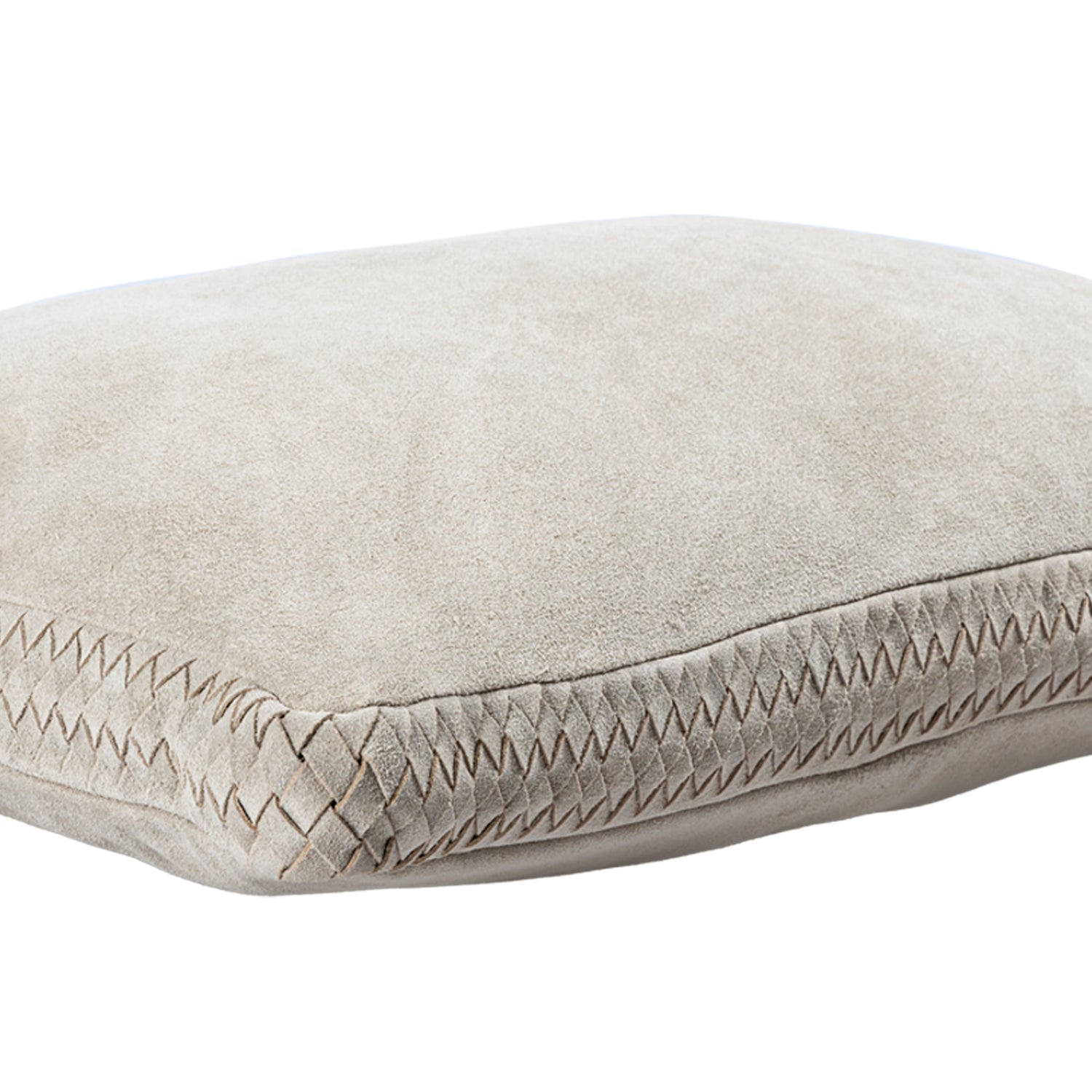 Suky Taupe Suede Leather Cushion Rectangle