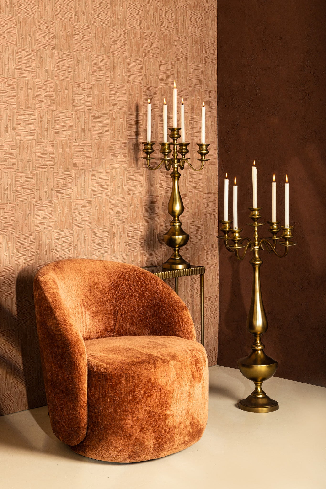 Manuelle Gold Casted Alu Candle Holder M