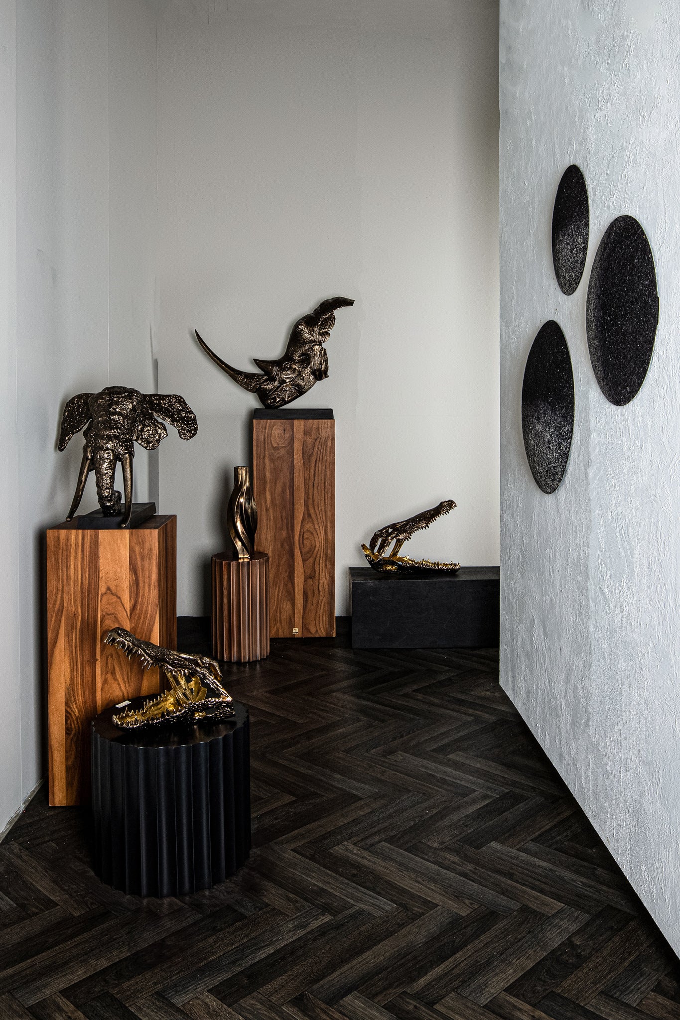 Lizee Brass Casted Alu Crocodile Head Statue L