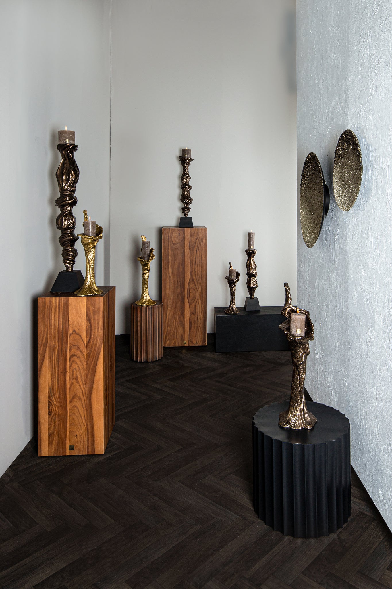 Mataly Gold Casted Alu Candle Holder S