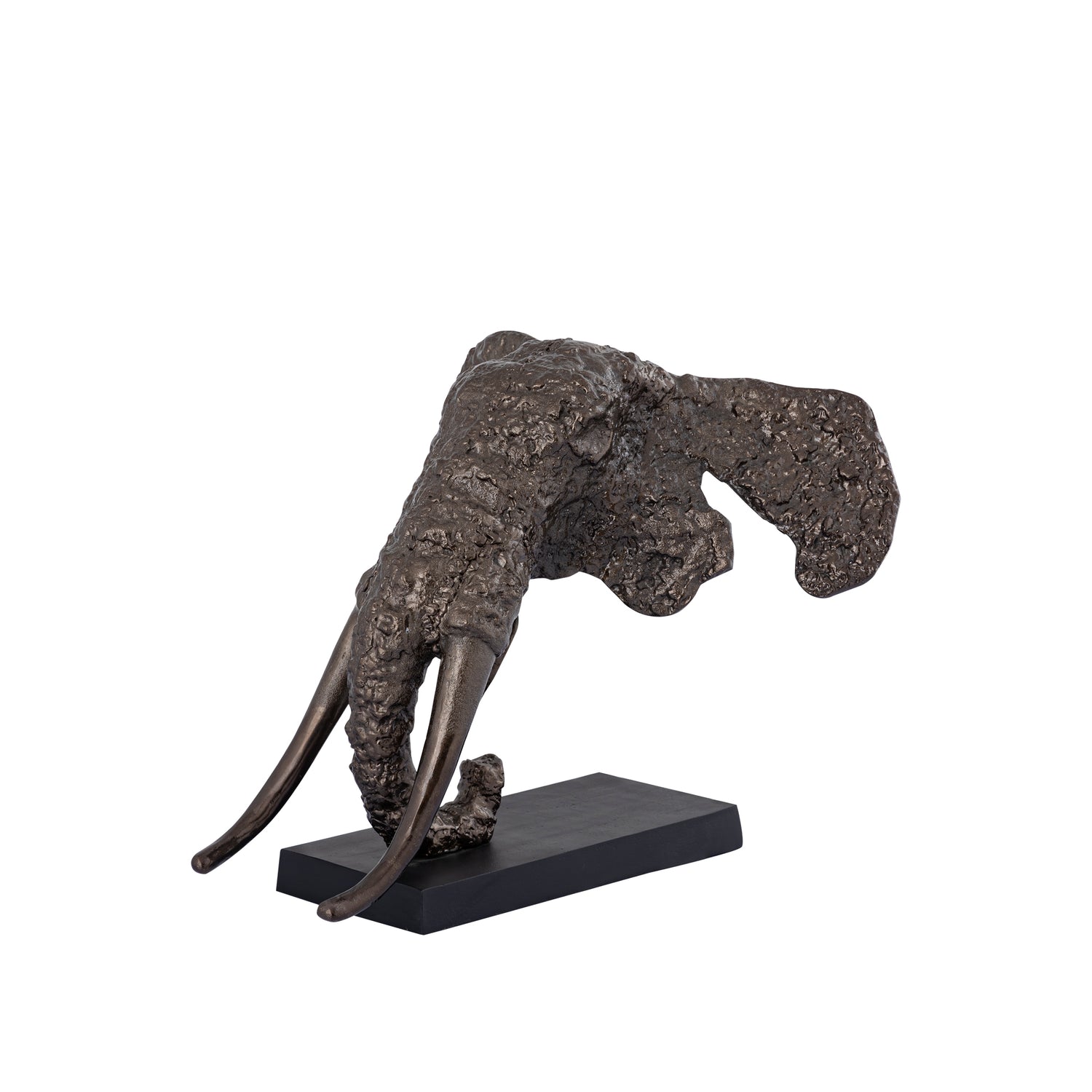 Iriss Brass Casted Alu Elephant Statue Black Base