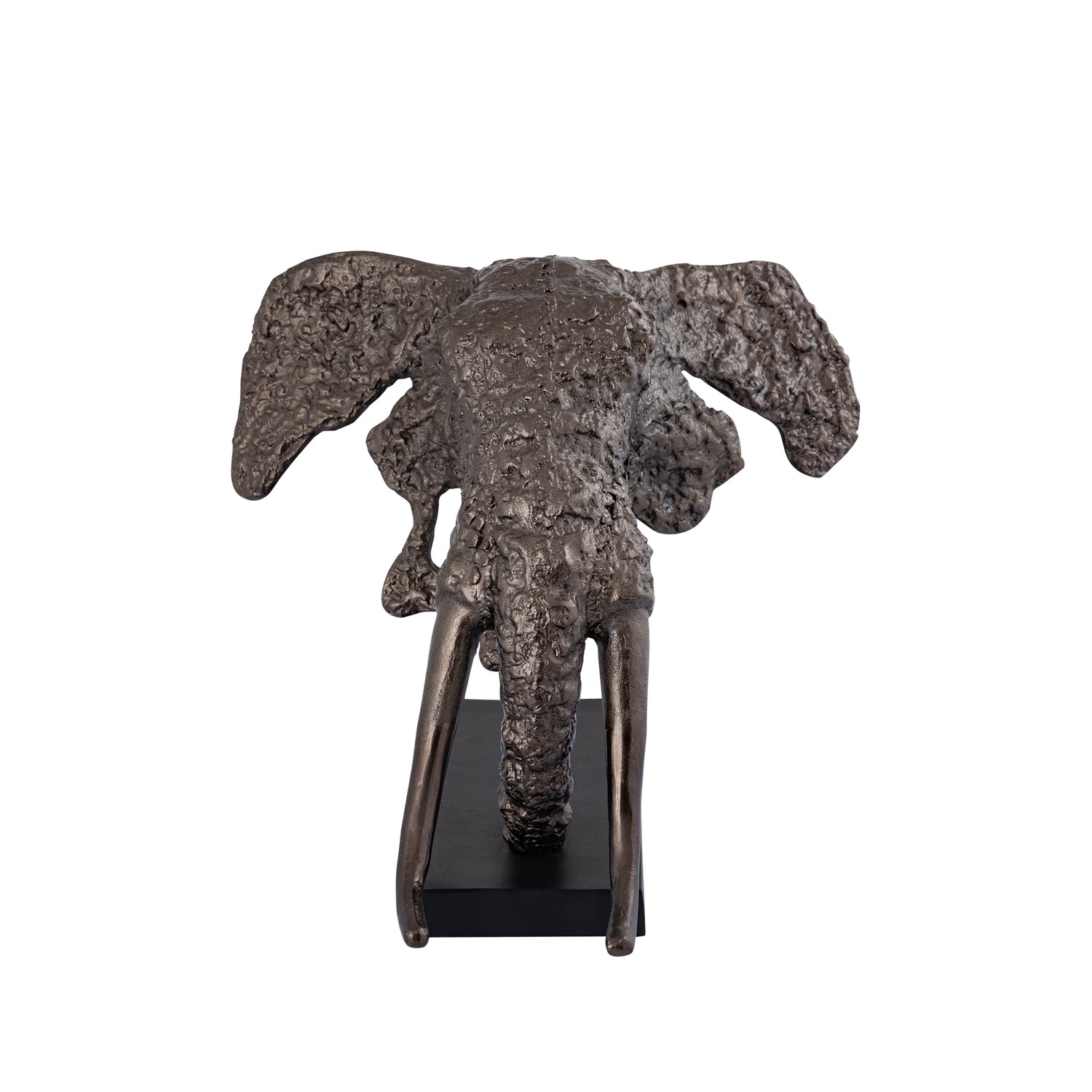Iriss Brass Casted Alu Elephant Statue Black Base