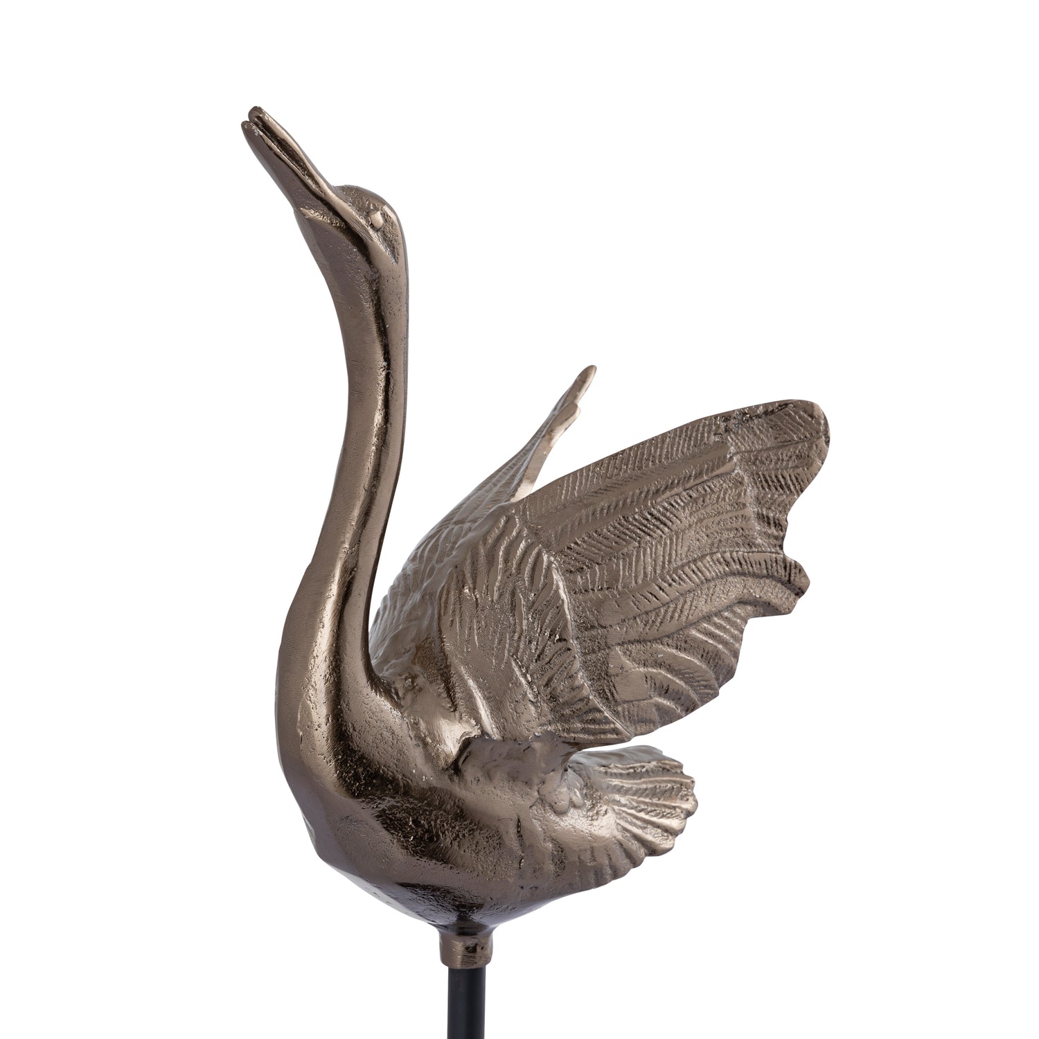 Joycee Brass Casted Alu Swan Statue Open Wings
