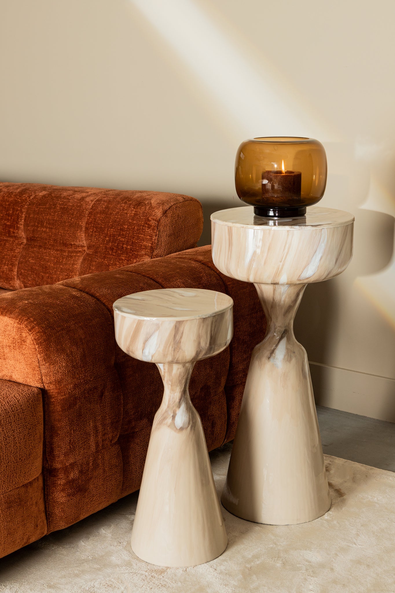 Maran Cream Shiny Iron Sidetable Round S