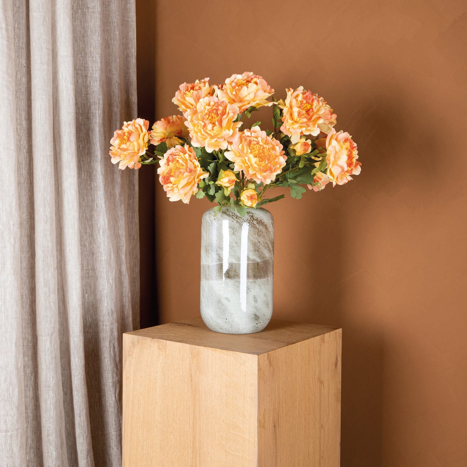 Peony Flower Orange With Bud
