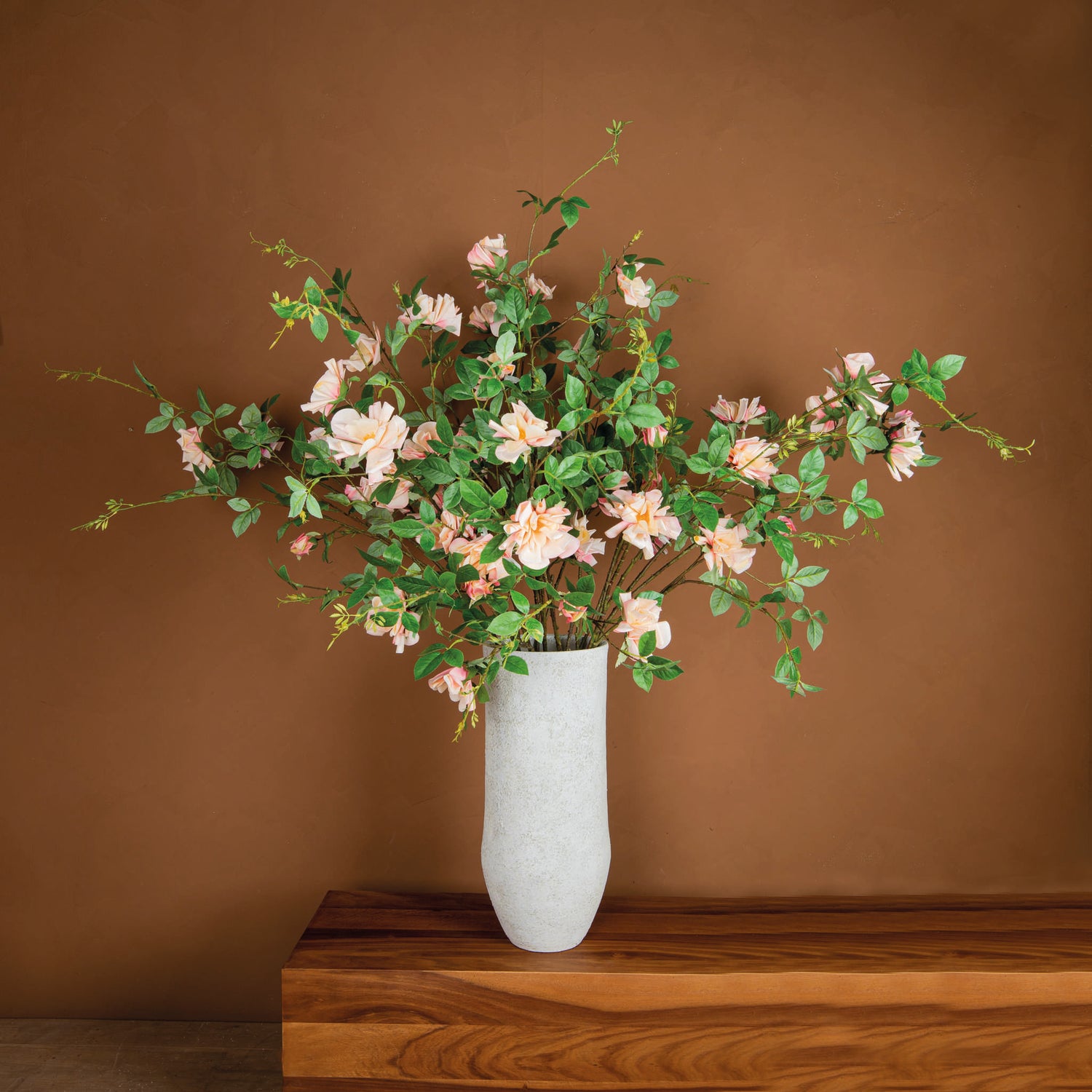 Wildrose Flower Light Pink With Leaves L