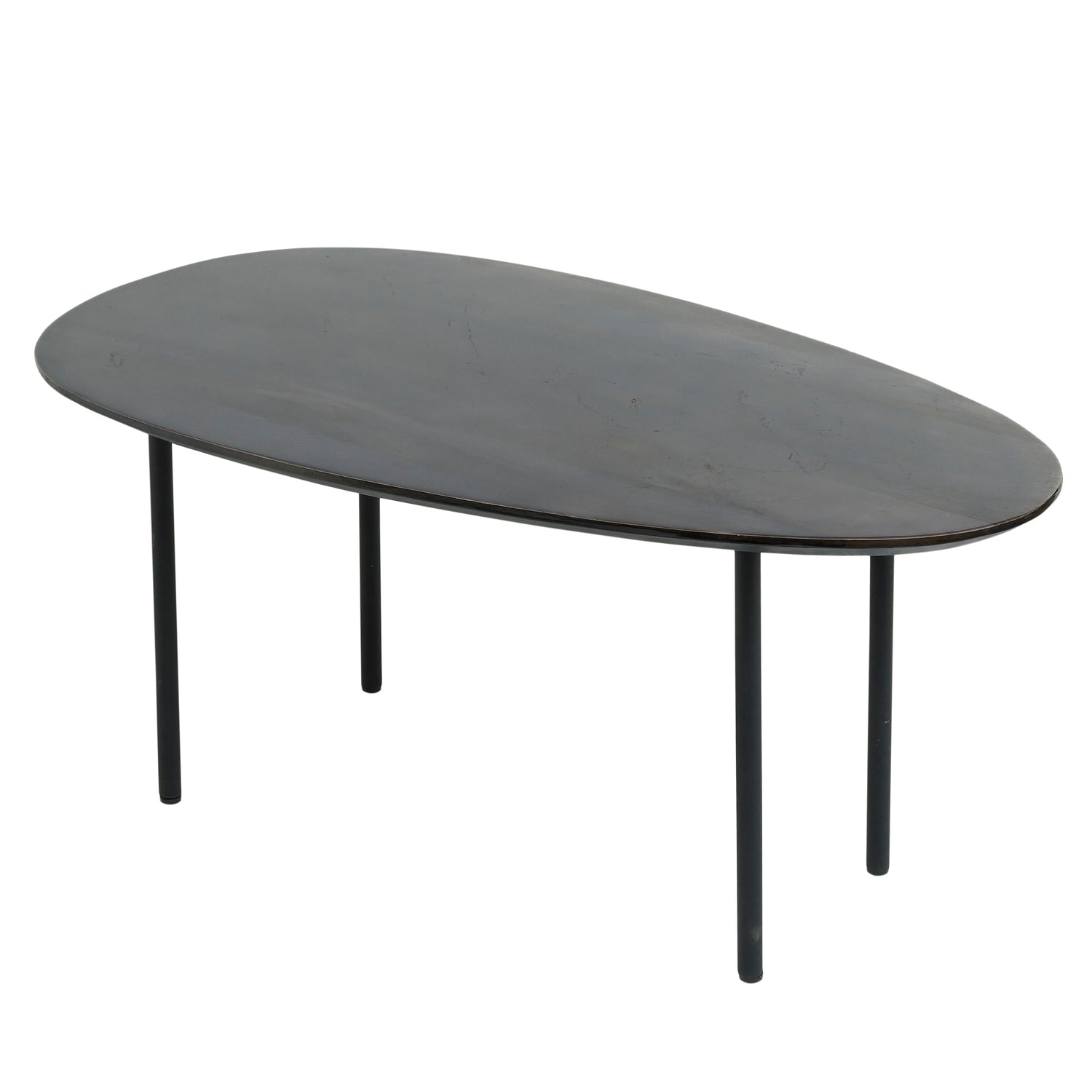 Oxil Black Wood Side Table Egg Shape Top SV2