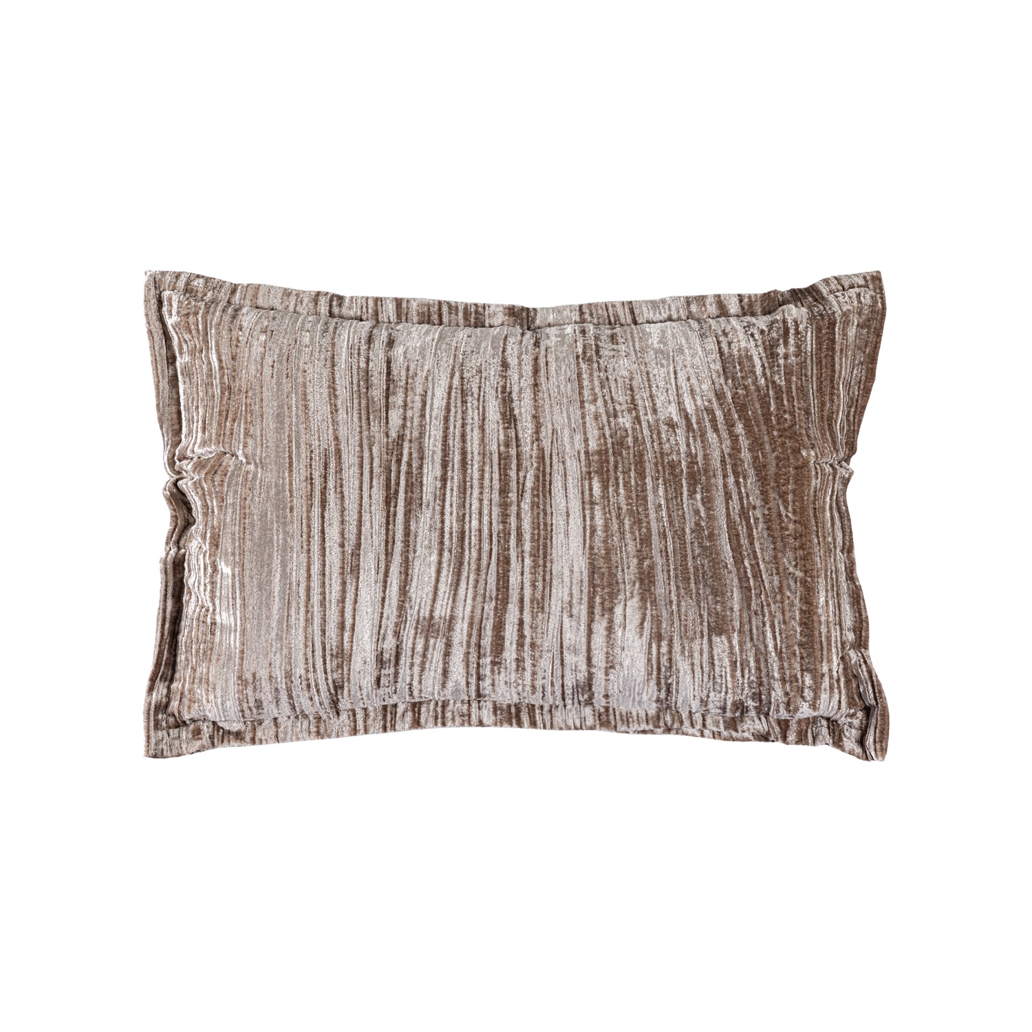 Senny Beige Velvet Cushion Ruffle Rim Rectangle