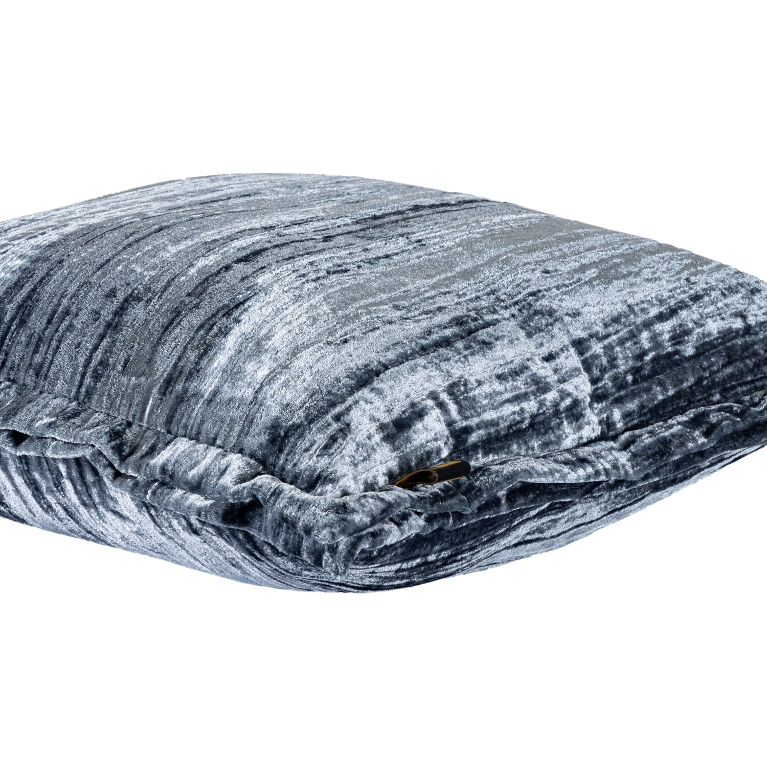 Senny Blue Velvet Cushion Ruffle Rim Square S