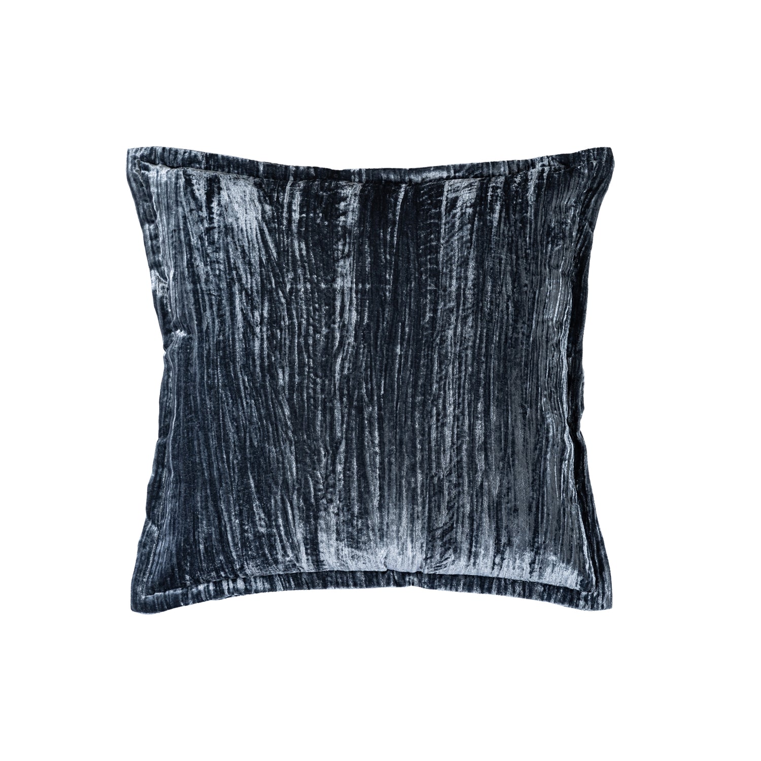 Senny Blue Velvet Cushion Ruffle Rim Square L