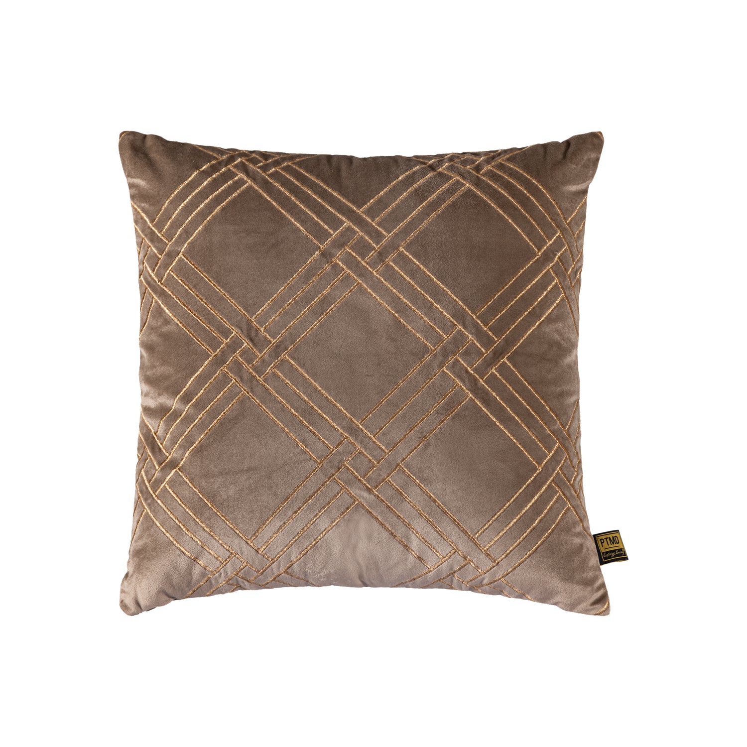 Cerine Brown Velvet Cushion Embroidery Square S