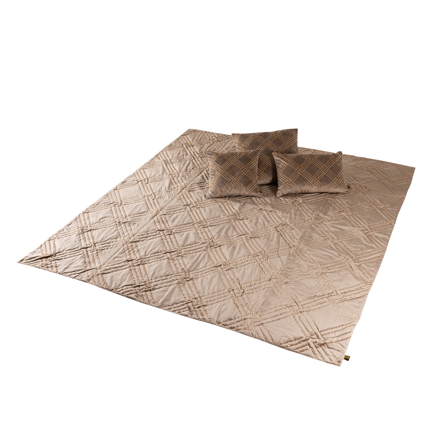Cerine Brown Velvet Cushion Embroidery Square S
