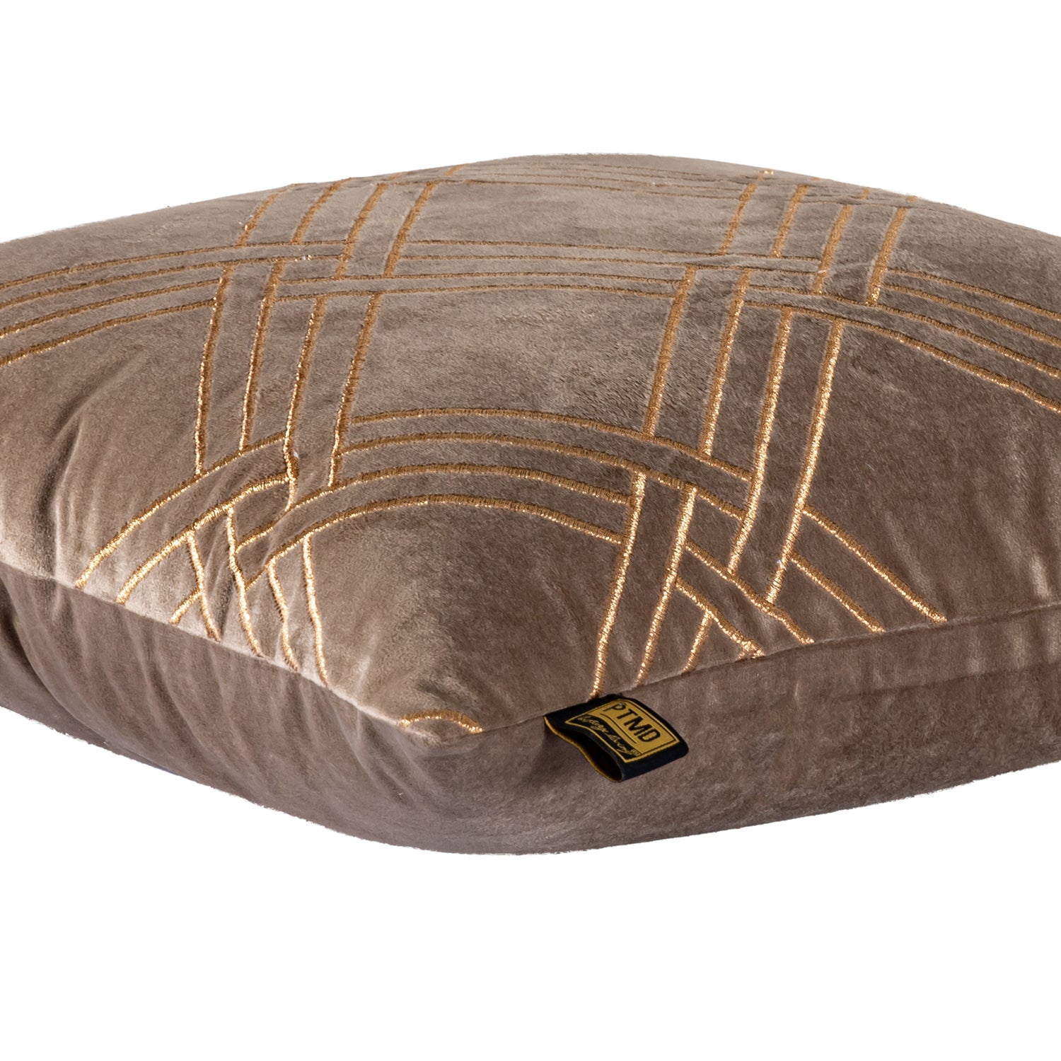 Cerine Brown Velvet Cushion Embroidery Square S