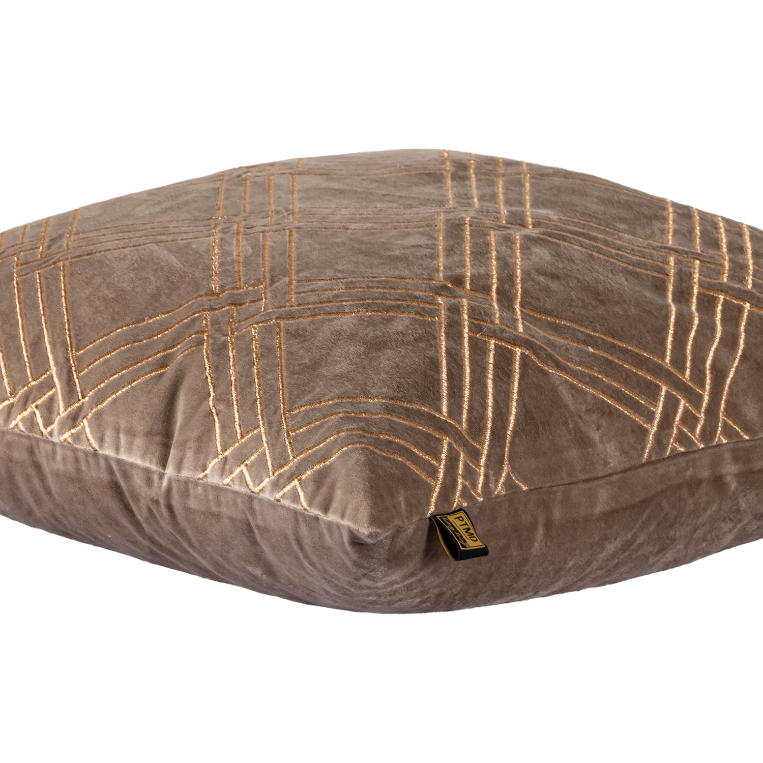 Cerine Brown Velvet Cushion Embroidery Square L