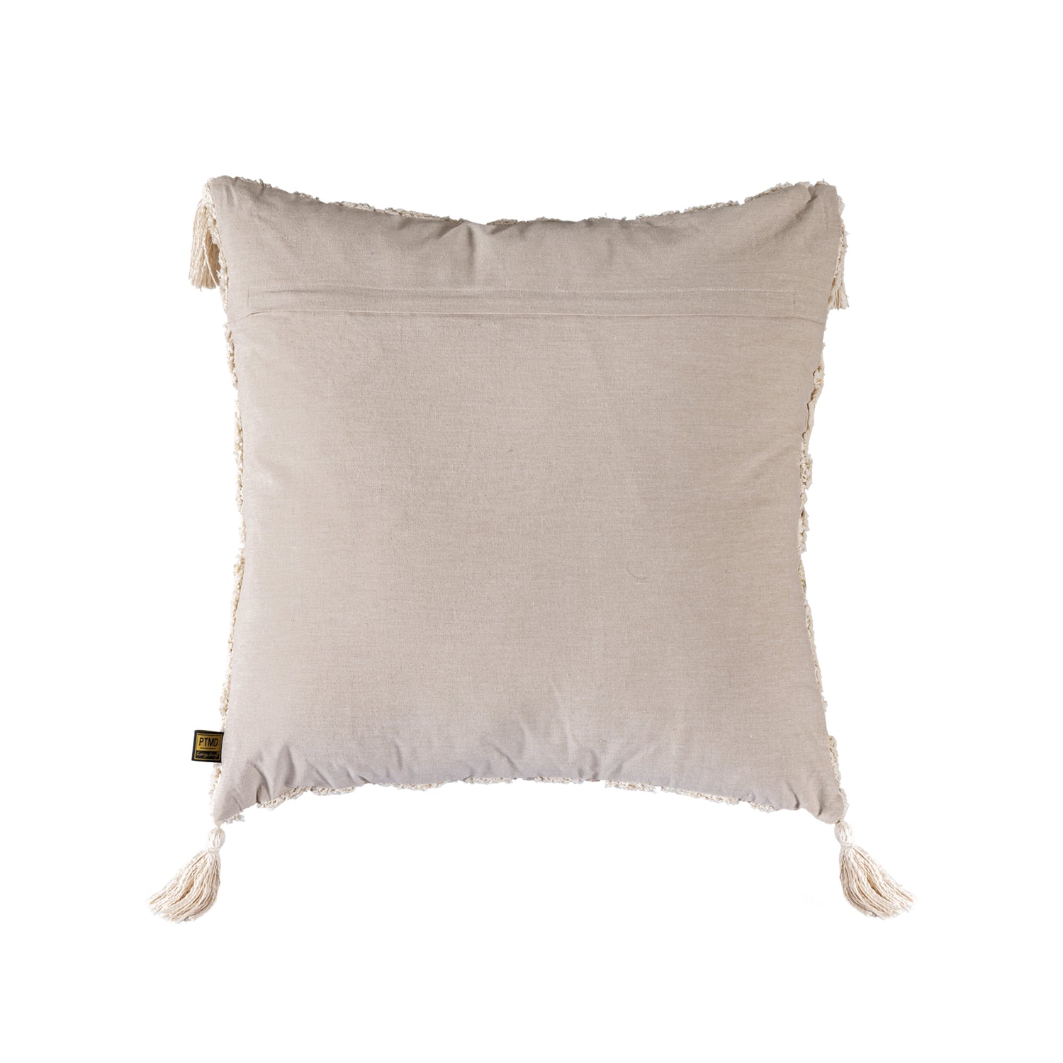 Zalie Natural Cottoncushion Zebra Fringes Square L